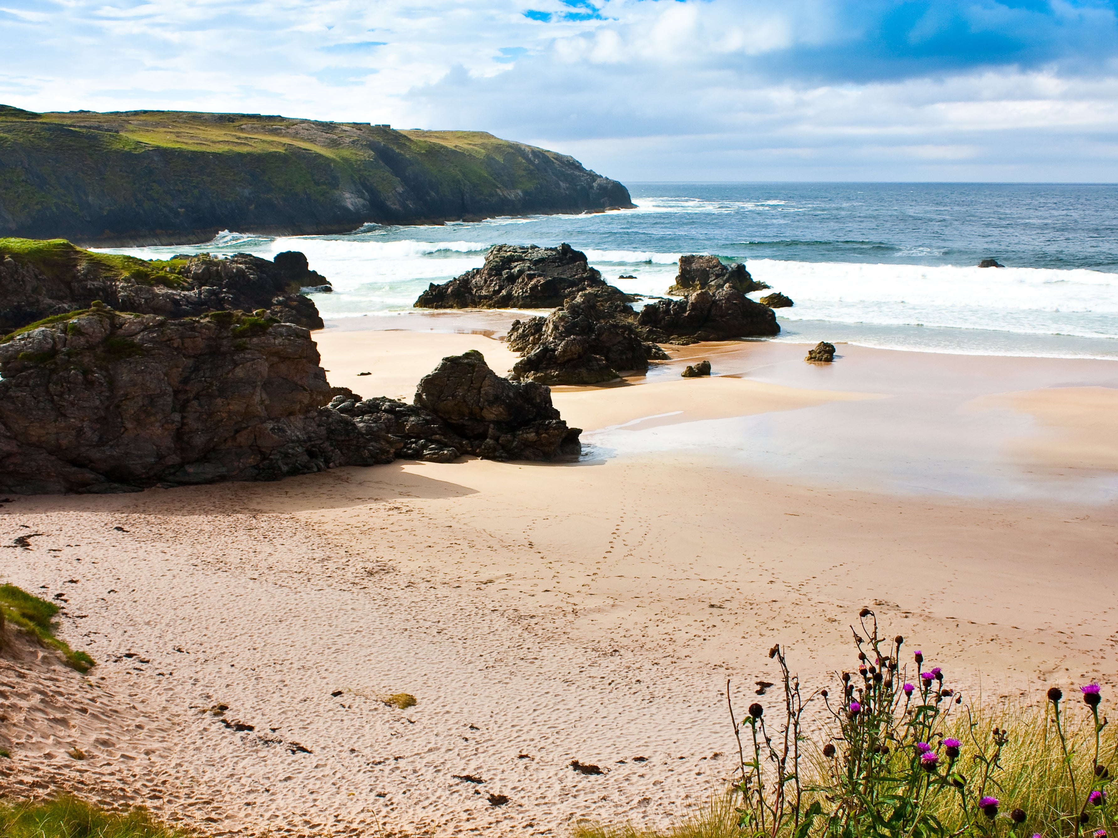 It’s a four-mile walk to this remote sandy beach