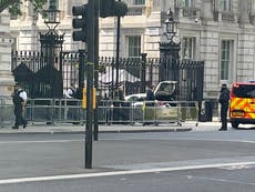 Downing Street gate crash – live: Whitehall in lockdown as man arrested by armed police