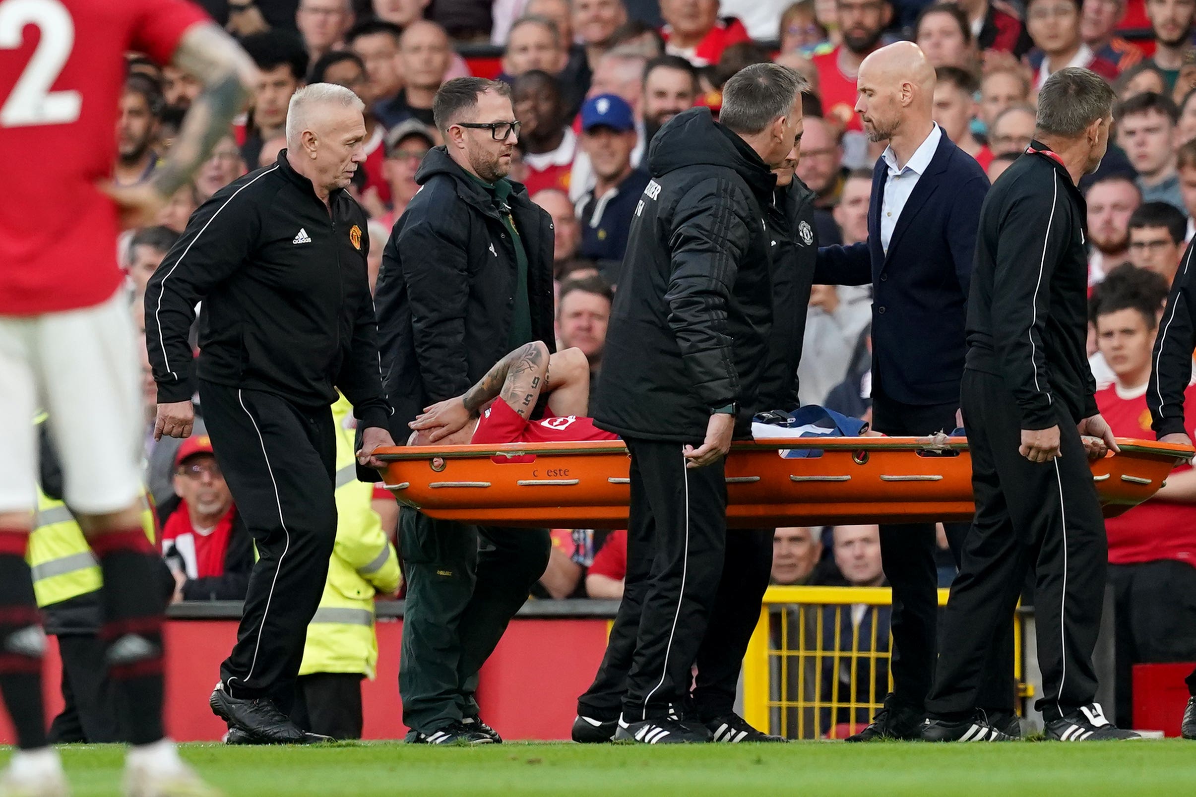Antony was stretchered off against Chelsea (Martin Rickett/PA)