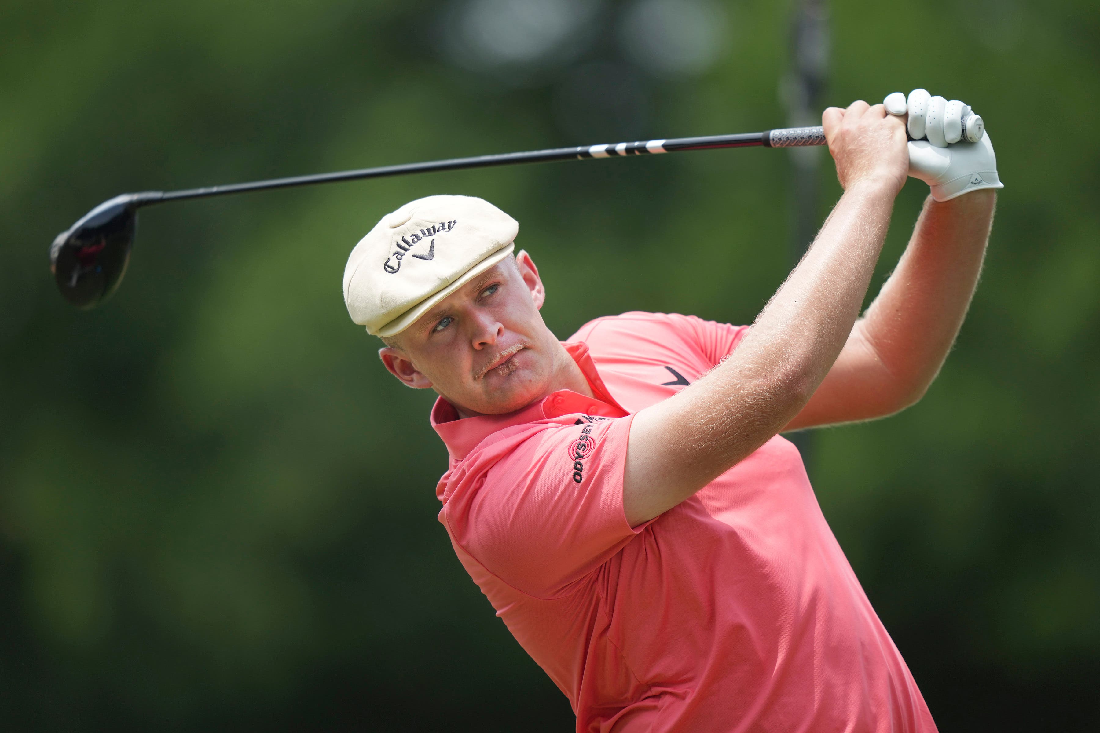 A career-best round of 62 propelled England’s Harry Hall to the top of the leaderboard after the opening day of the Charles Schwab Challenge at Colonial Country Club (LM Otero/AP)