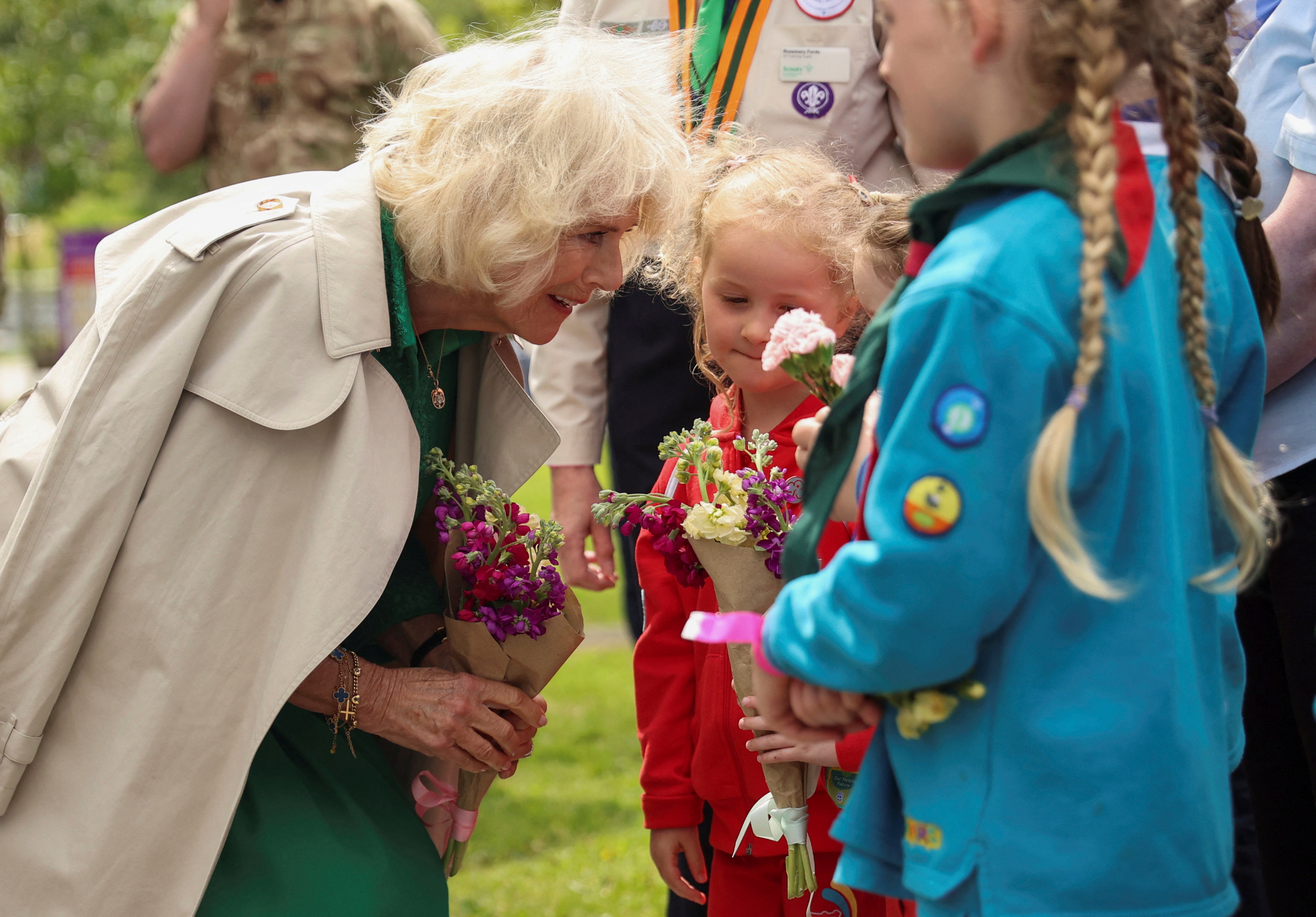 Queen Camilla visits Enniskillen Castle, Enniskillen, Northern Ireland, Thursday May 25, 2023, as part of a two day visit to Northern Ireland