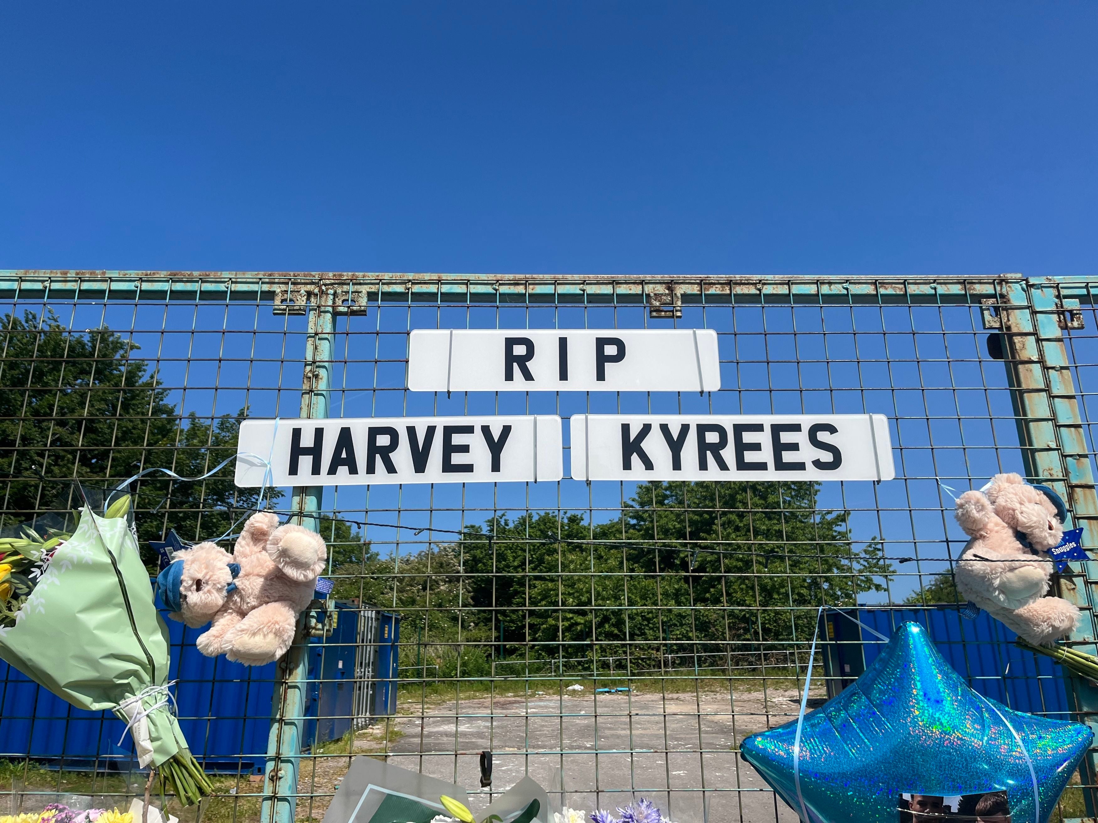 The floral tributes were left on Friday