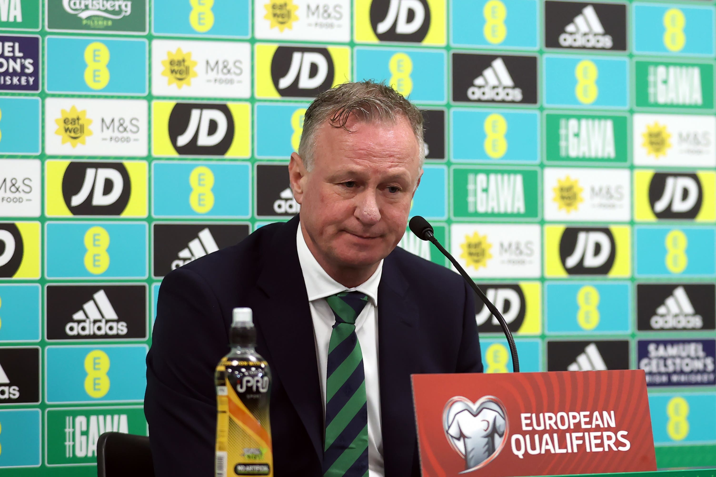 Michael O’Neill expects to be relying on young players again in next month’s European qualifiers (Liam McBurney/PA)