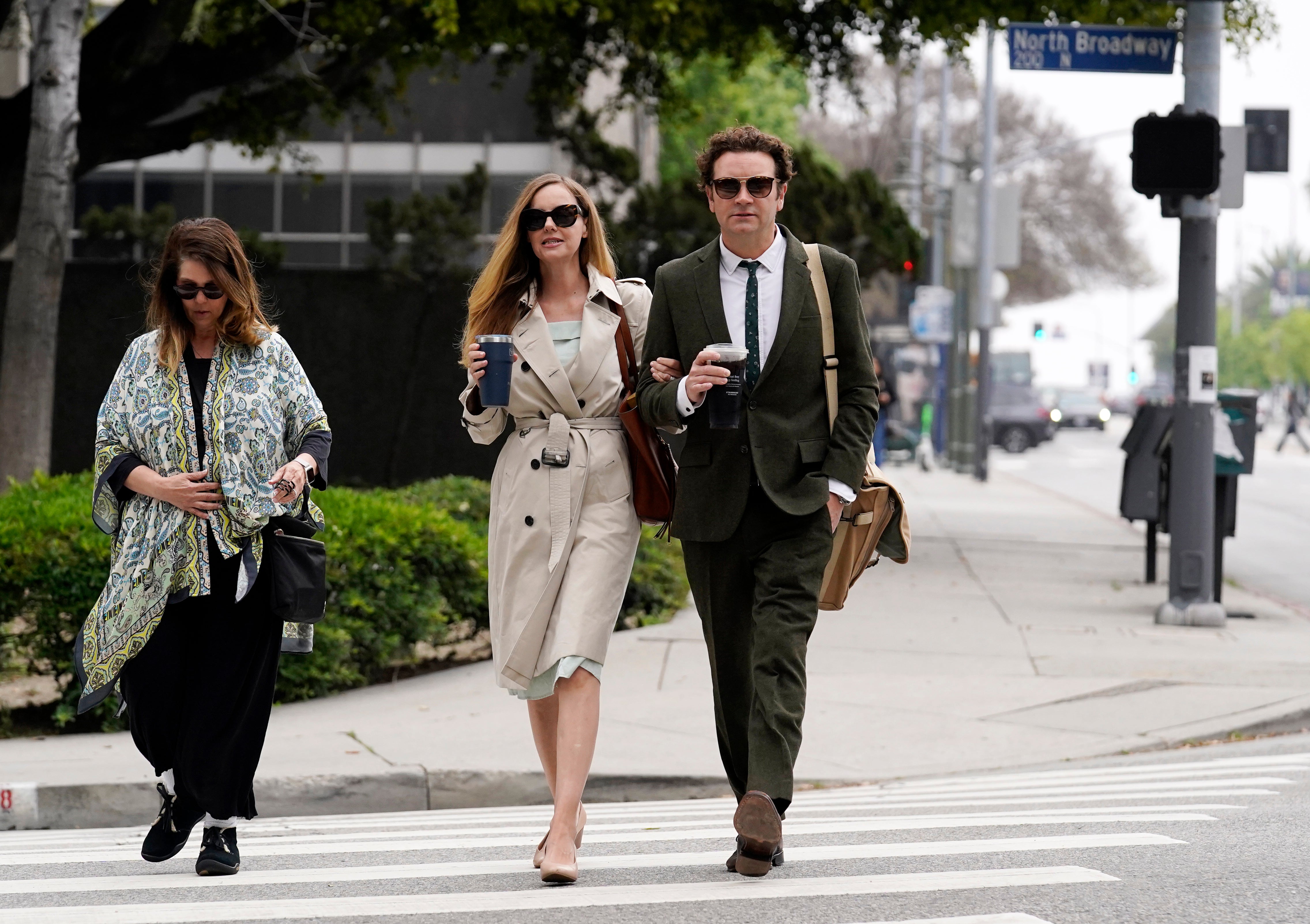 Danny Masterson and his wife Bijou Phillips arrive for closing arguments in his second trial, Tuesday, May 16, 2023, in Los Angeles