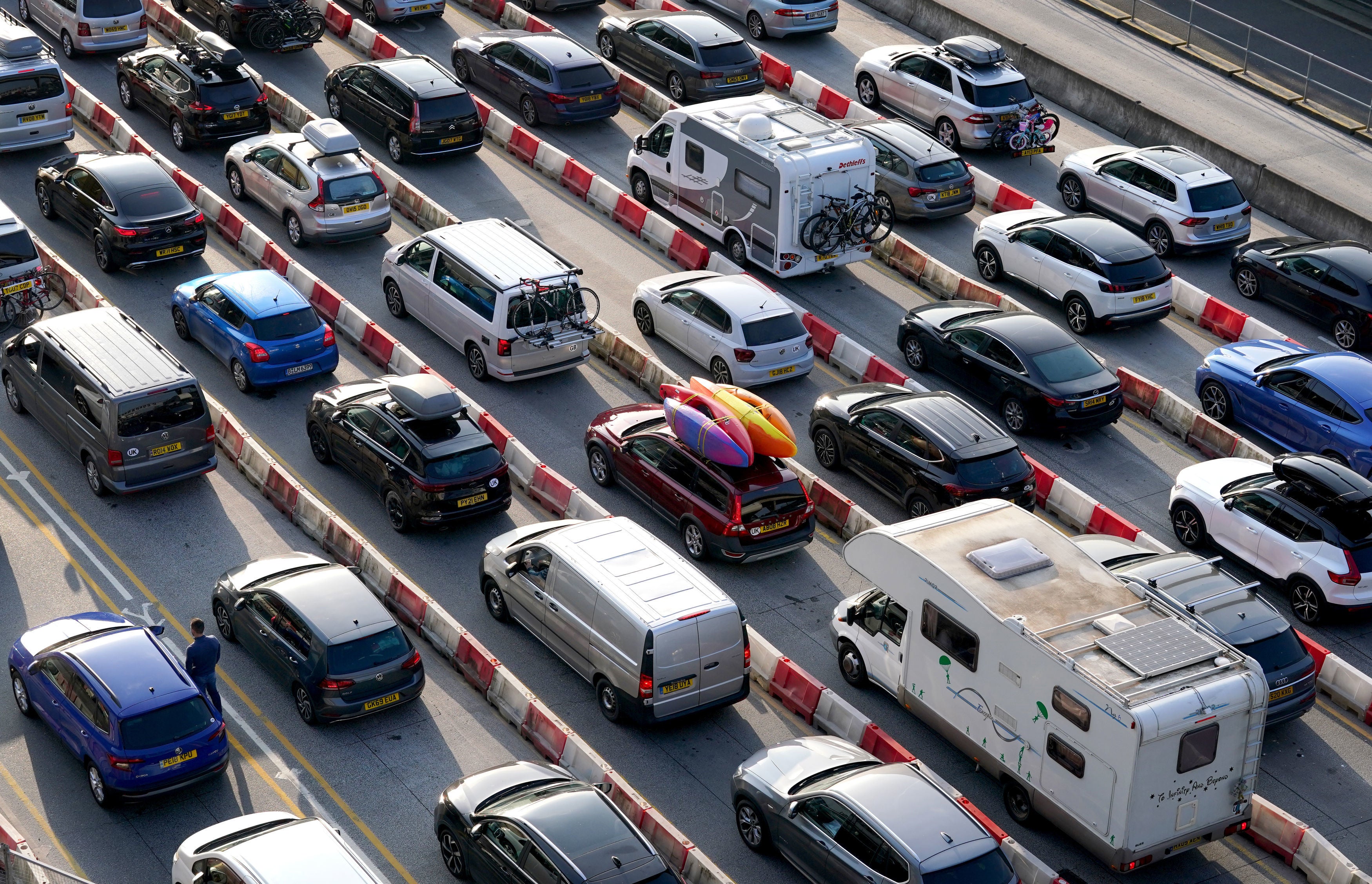 Long queues have been affecting travellers at Dover, which has also experienced IT problems, although waiting times have been easing