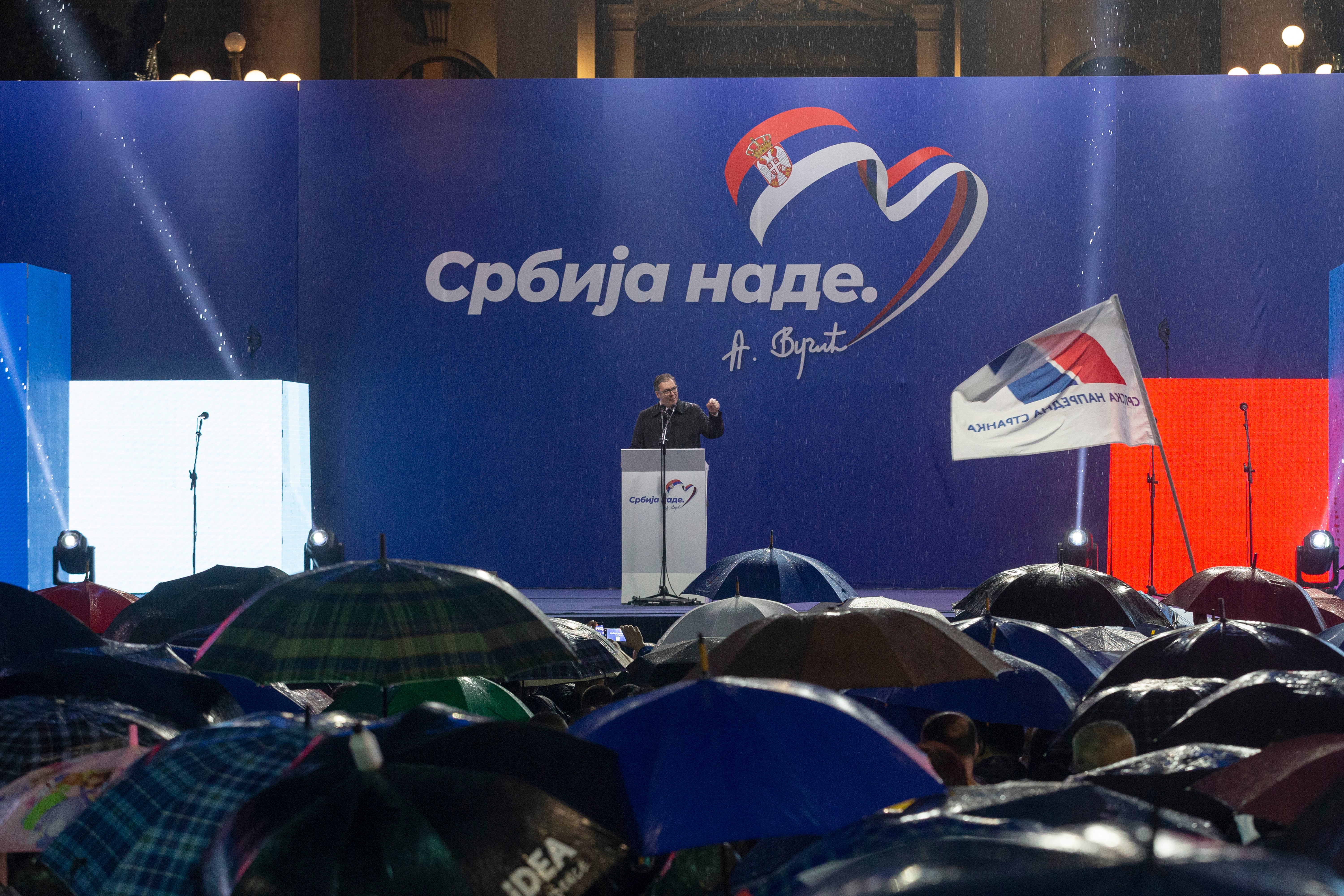 Serbia Shootings Rally