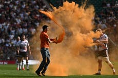Saracens vs Sale Sharks LIVE: Score and updates from Premiership Rugby final after protesters disrupt game