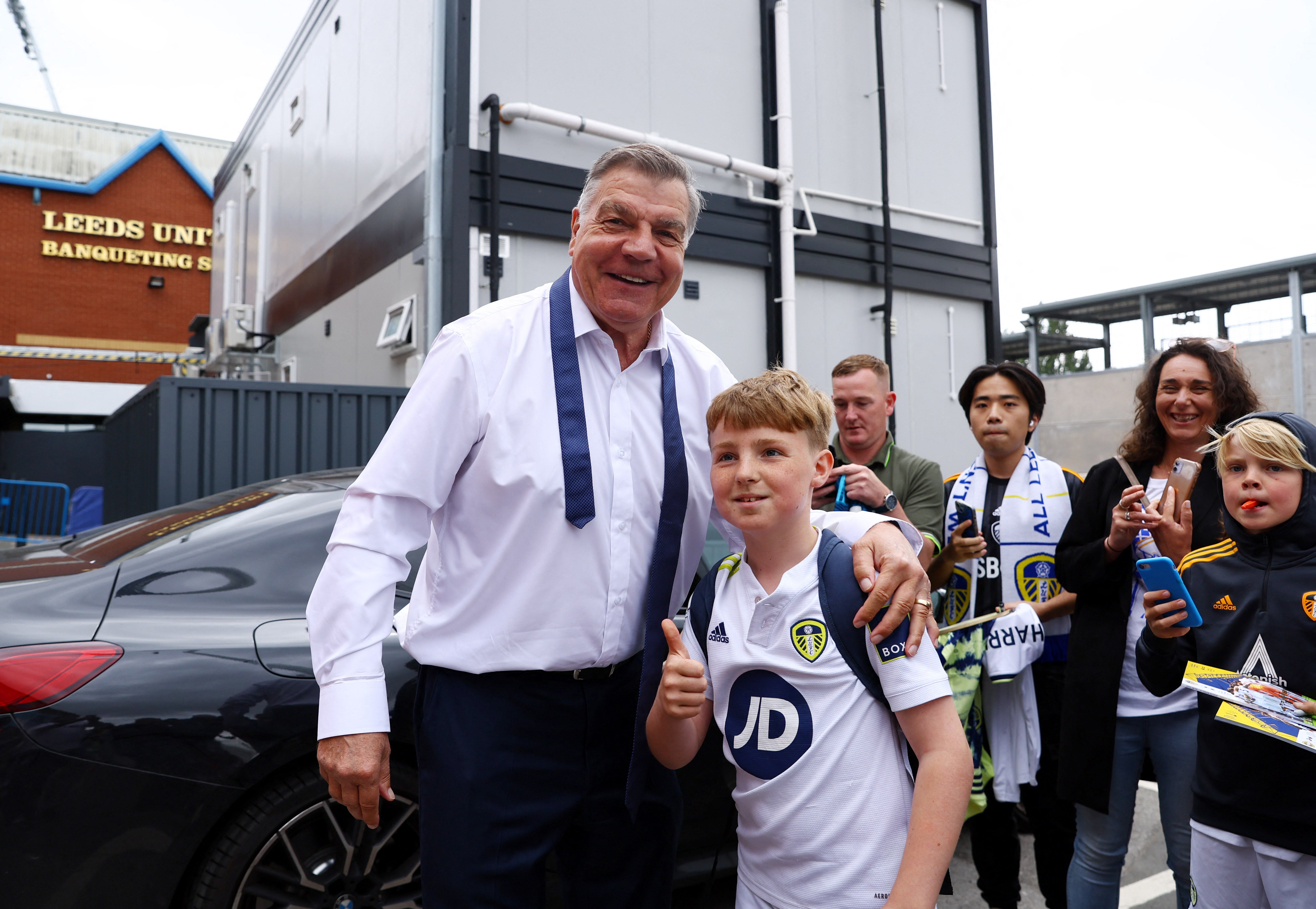 Sam Allardyce stops for a photo ahead of Leeds’ crucial clash with Spurs