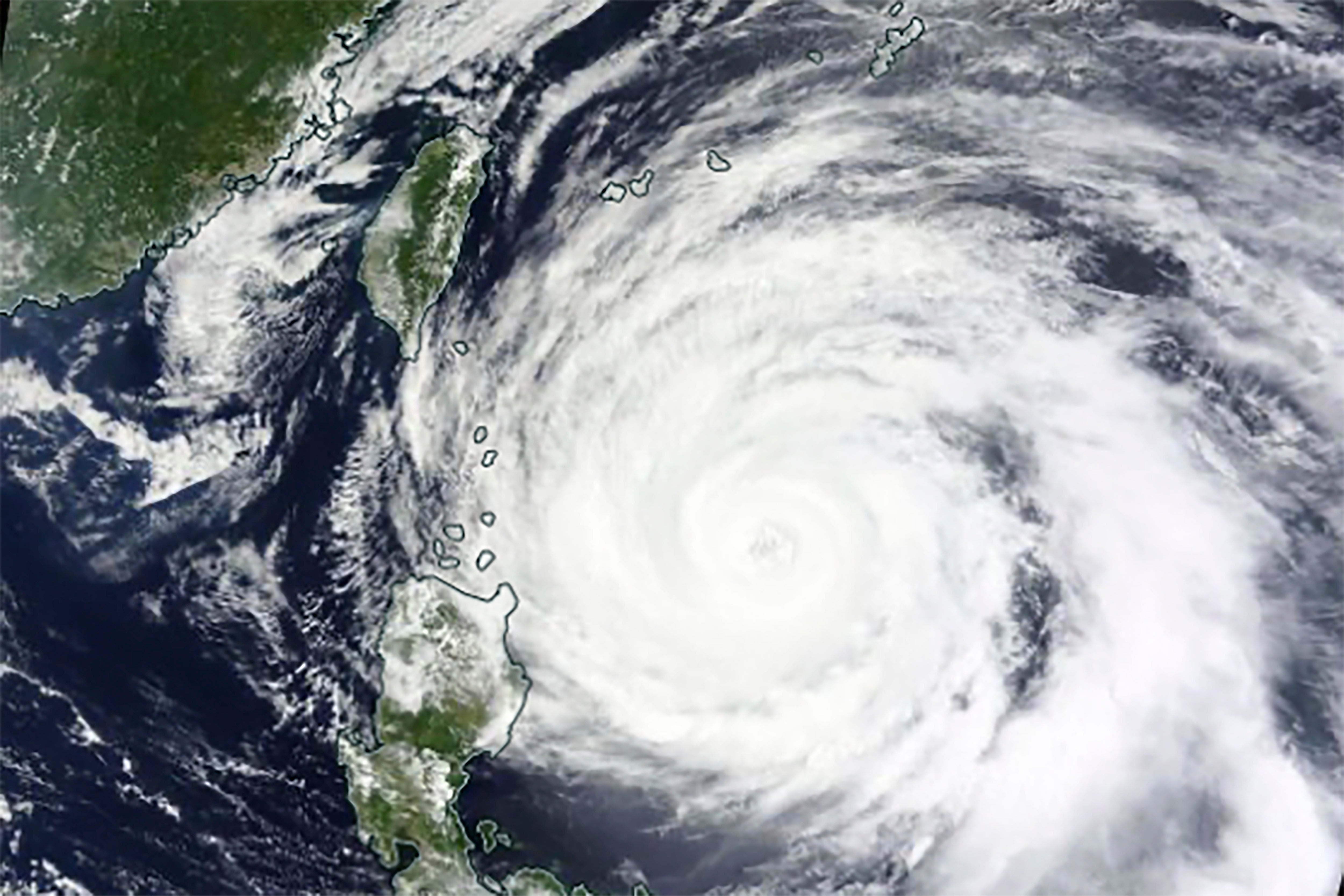 Nasa satellite image shows Mawar over the Philippines, Tawain and southern islands of Japan