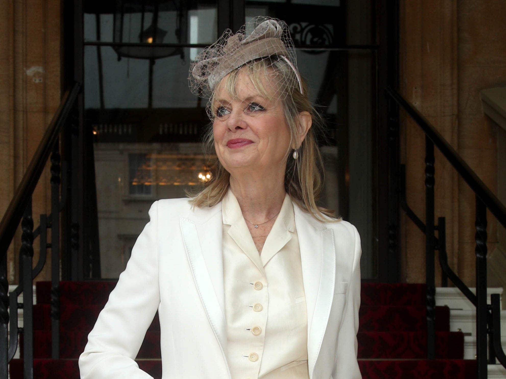 Lesley "Twiggy" Lawson arrives at Buckingham Palace where she will be made a Dame Commander of the Order of the British Empire for services to fashion, the arts and charity, during an Investiture ceremony conducted by the Prince of Wales on March 14, 2019