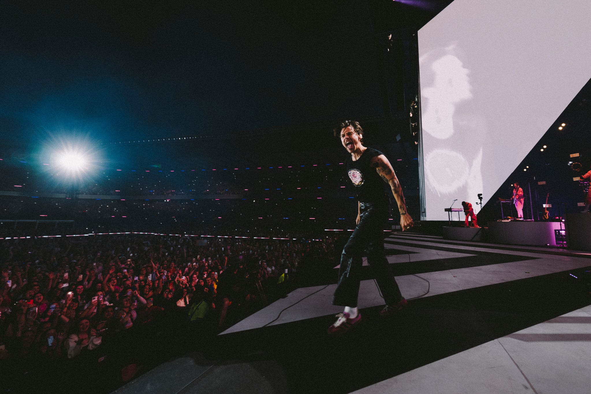 Harry Styles performs at BT Murrayfield in Edinburgh (Lloyd Wakefield/PA)