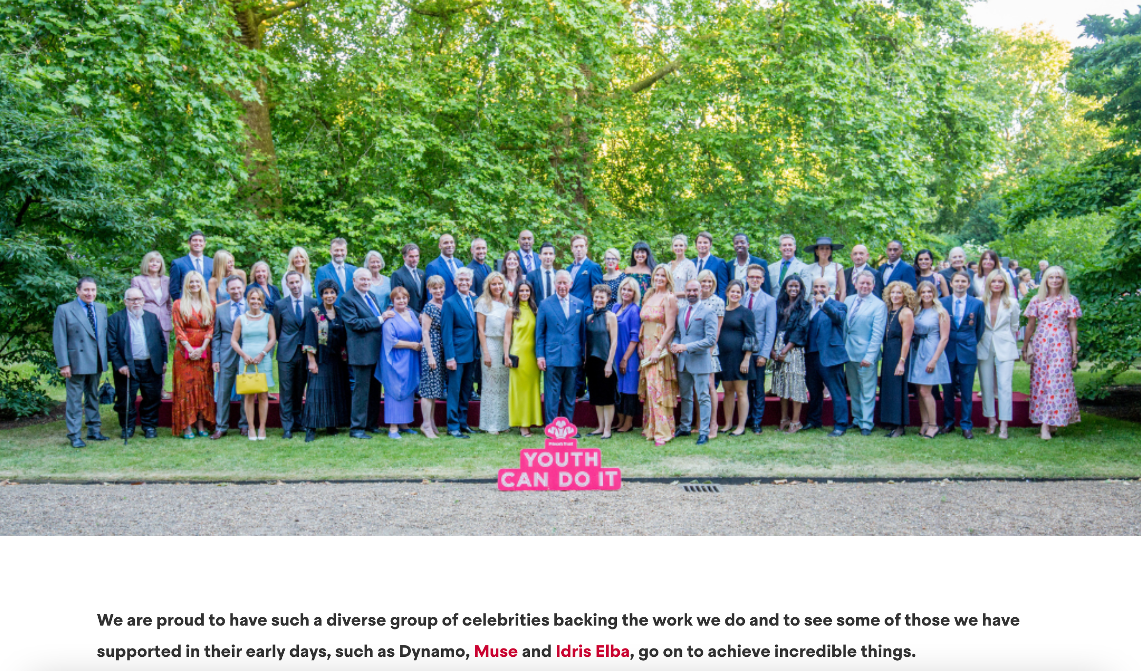 Phillip Schofield alongside King Charles and other celebrity ambassadors of The Prince’s Trust, on the organisation’s website