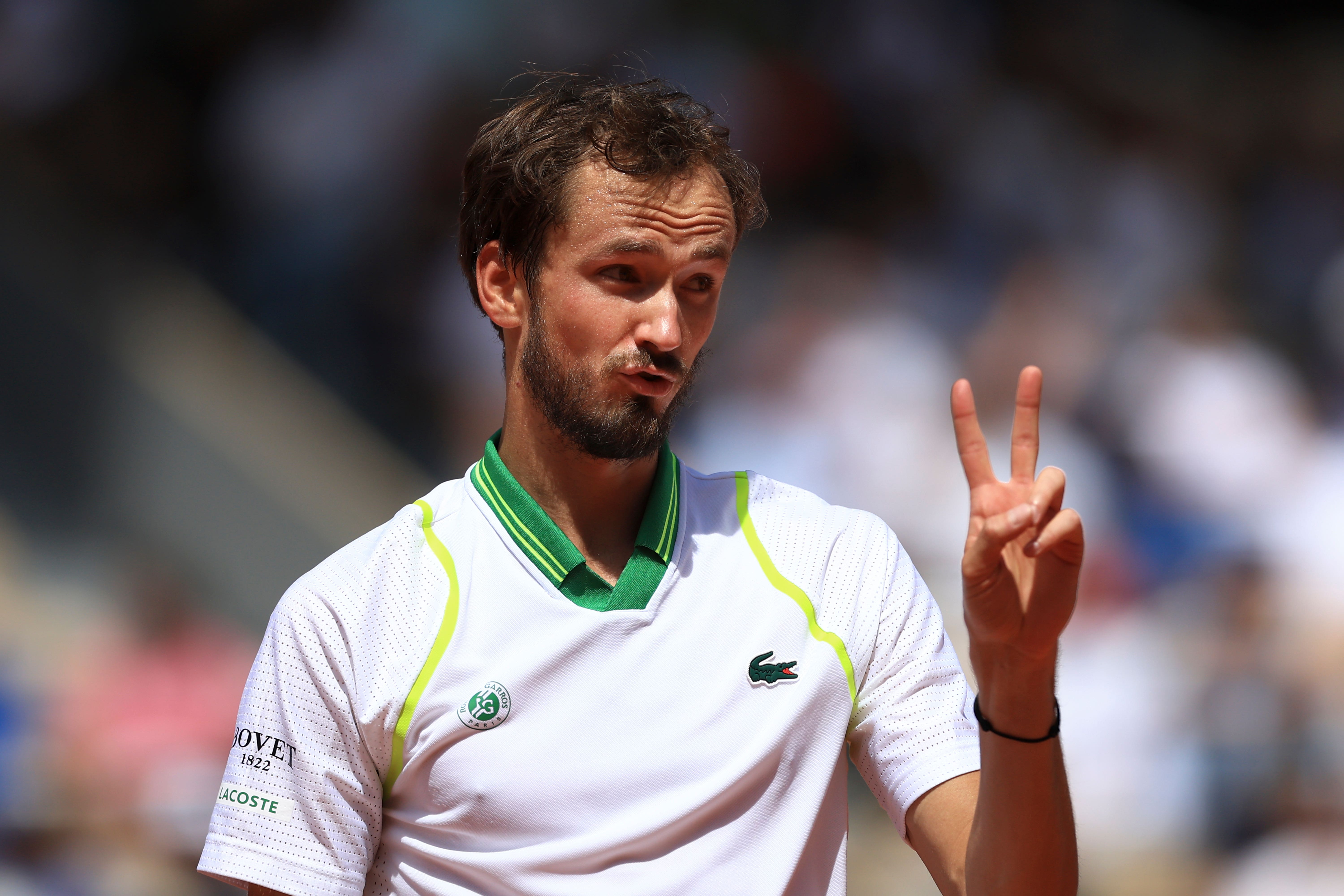 Daniil Medvedev was dumped out in the first round of the French Open (Aurelien Morissard/AP)