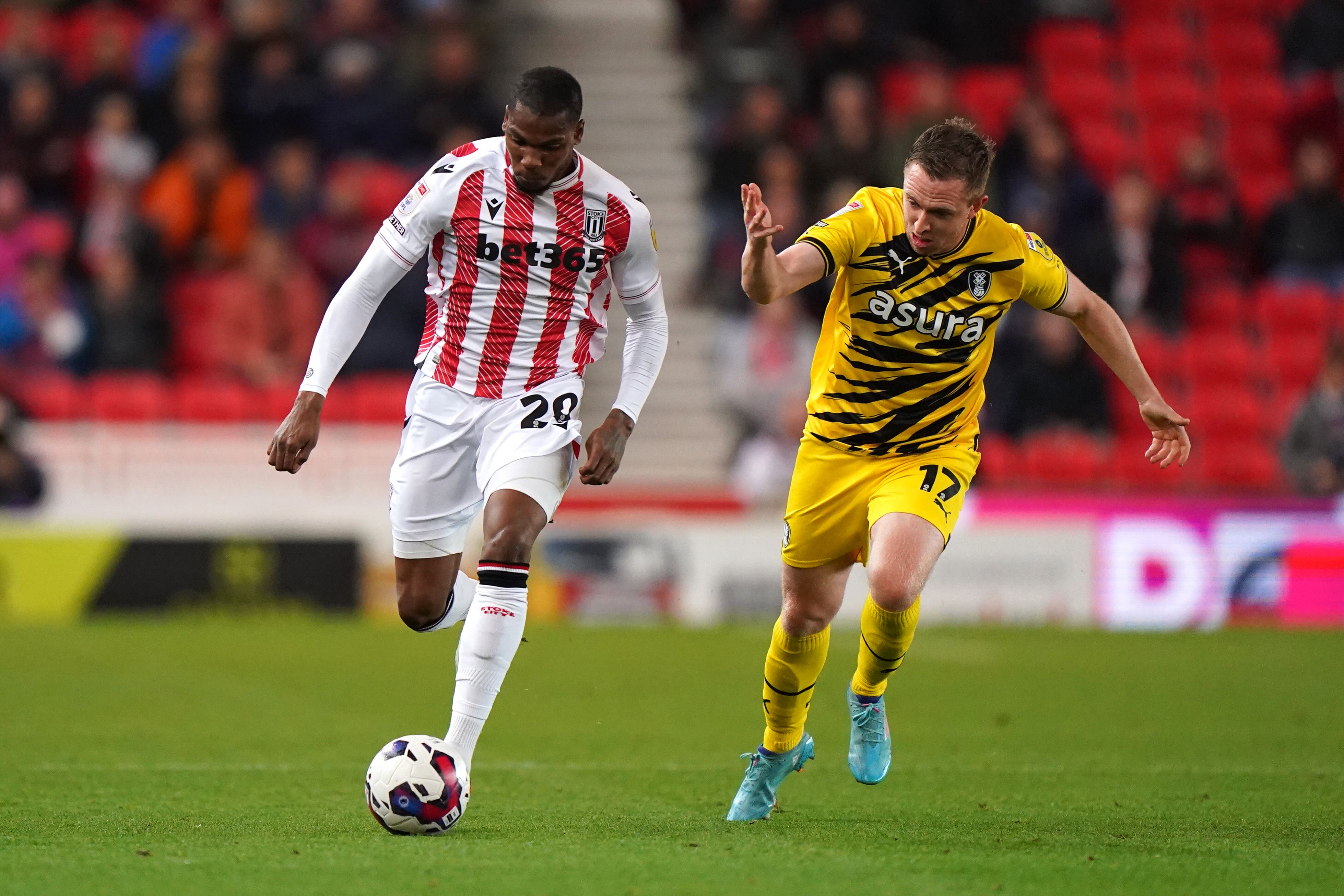 Dujon Sterling, left, was on loan at Stoke last season (Tim Goode/PA)