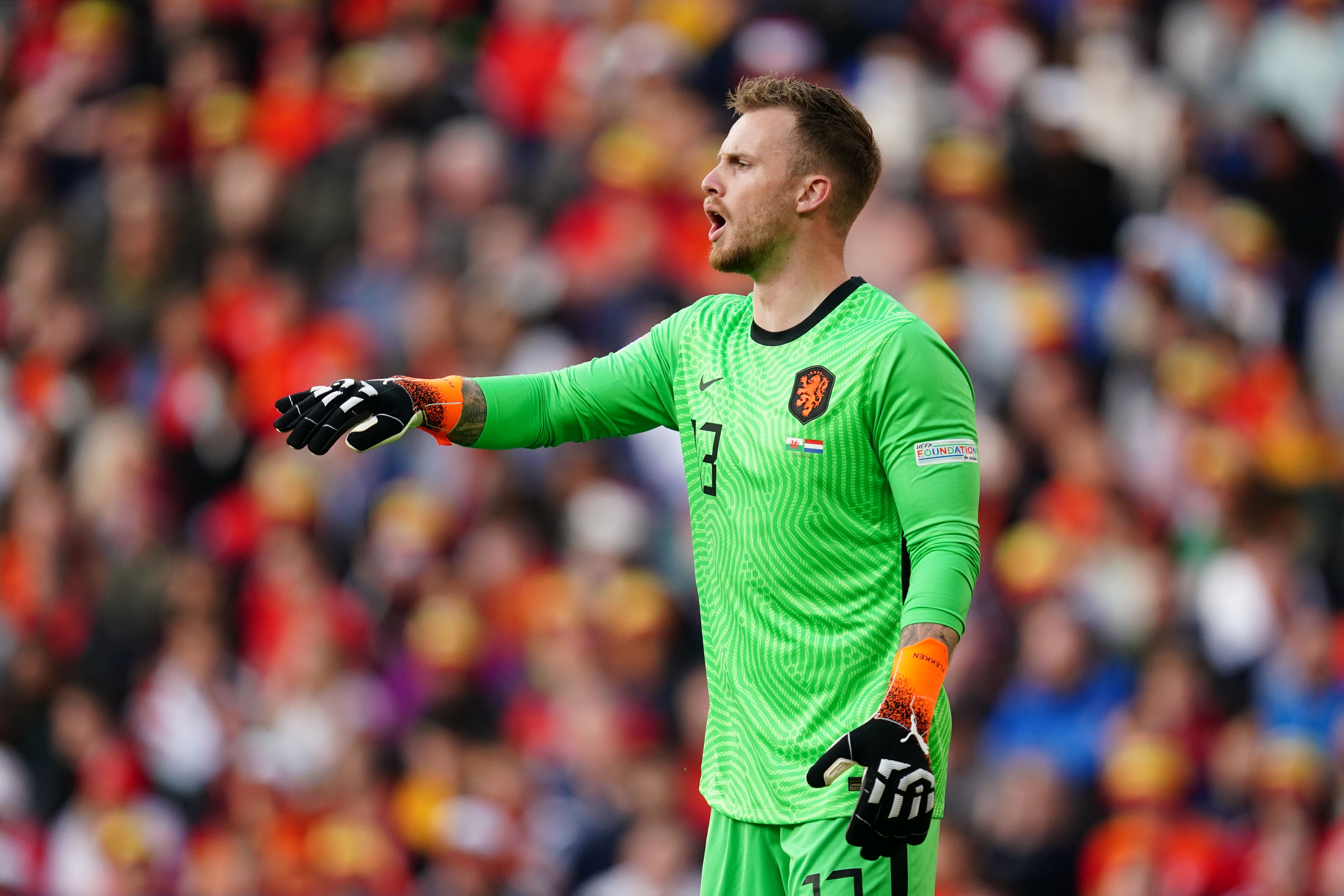 Netherlands goalkeeper Mark Flekken has signed a four-year deal at Brentford (David Davies/PA)