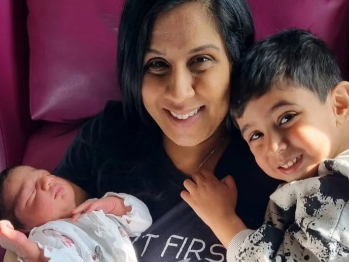 Jasdip Sumal with her daughter Amandeep and son Rajan