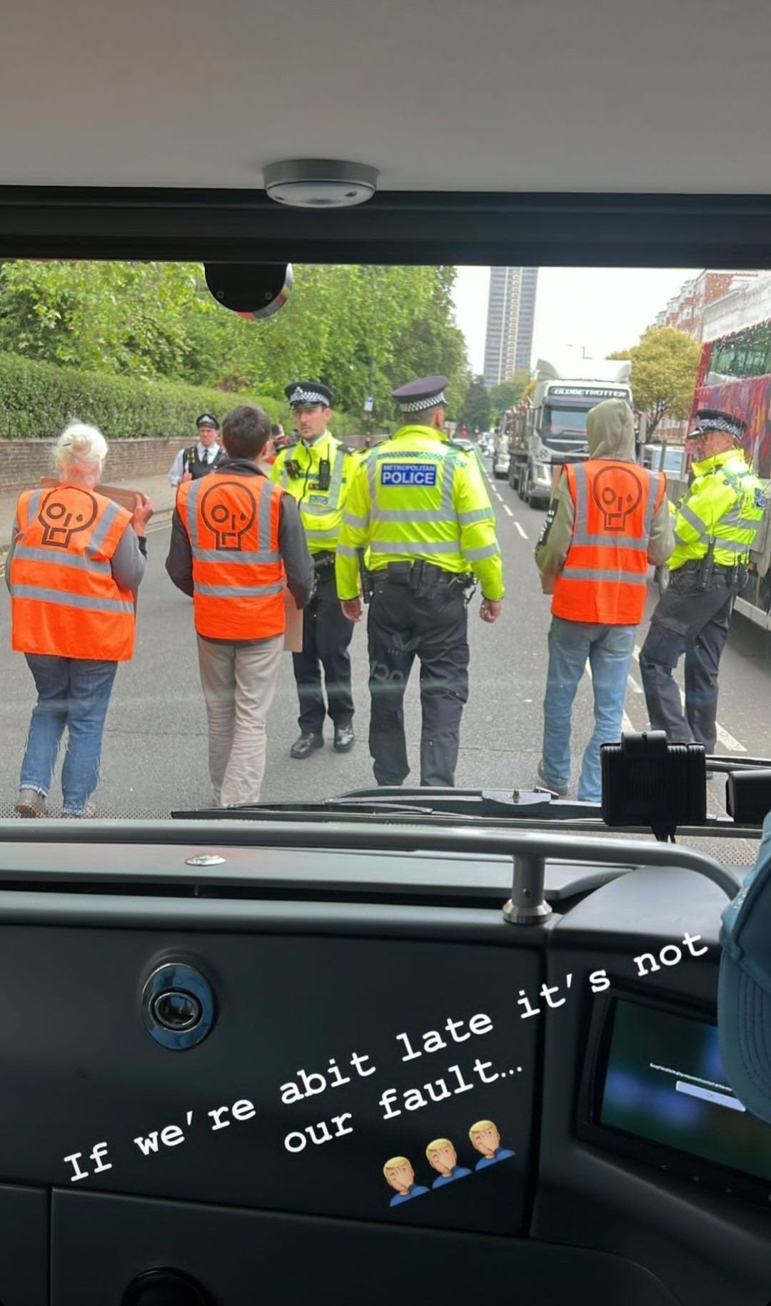 England’s team bus is held up by Just Stop Oil protestors