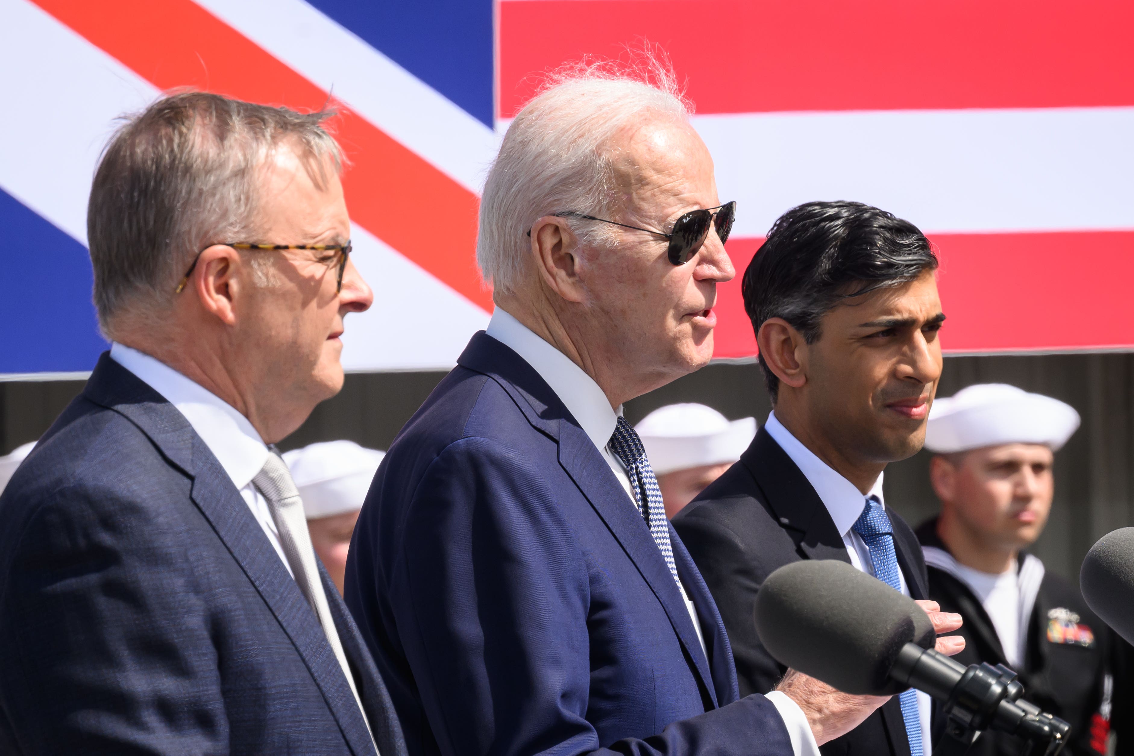 Joe Biden (centre) has reached a deal with House Republicans over the debt ceiling. (Leon Neal/PA)