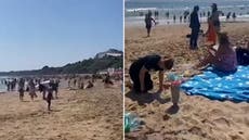 Bournemouth beach packed day after two children die in sea tragedy