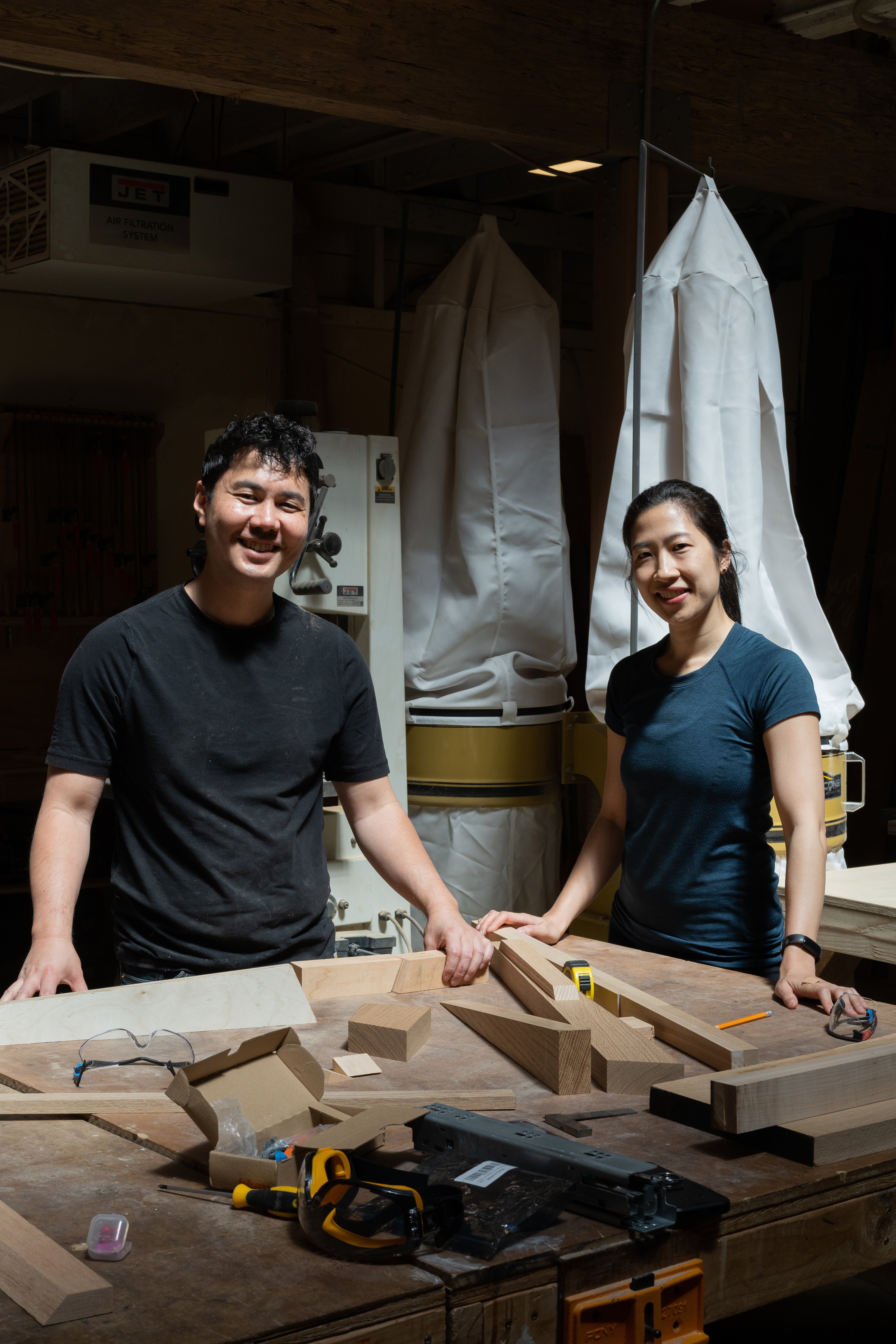 Haomiao and Lydia are currently working on a dining table