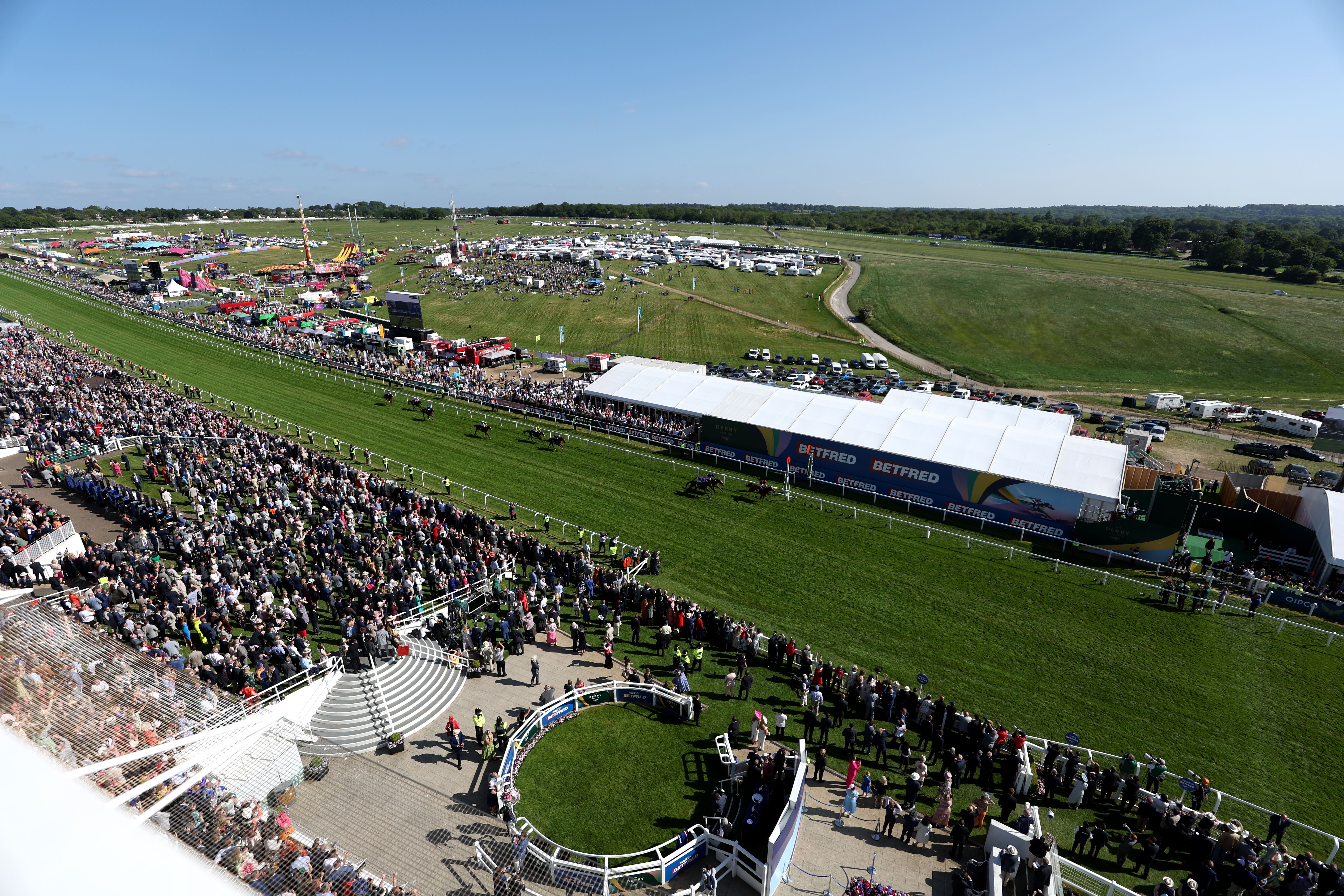 Racing at Epsom (Steven Paston for The Jockey Club/PA)