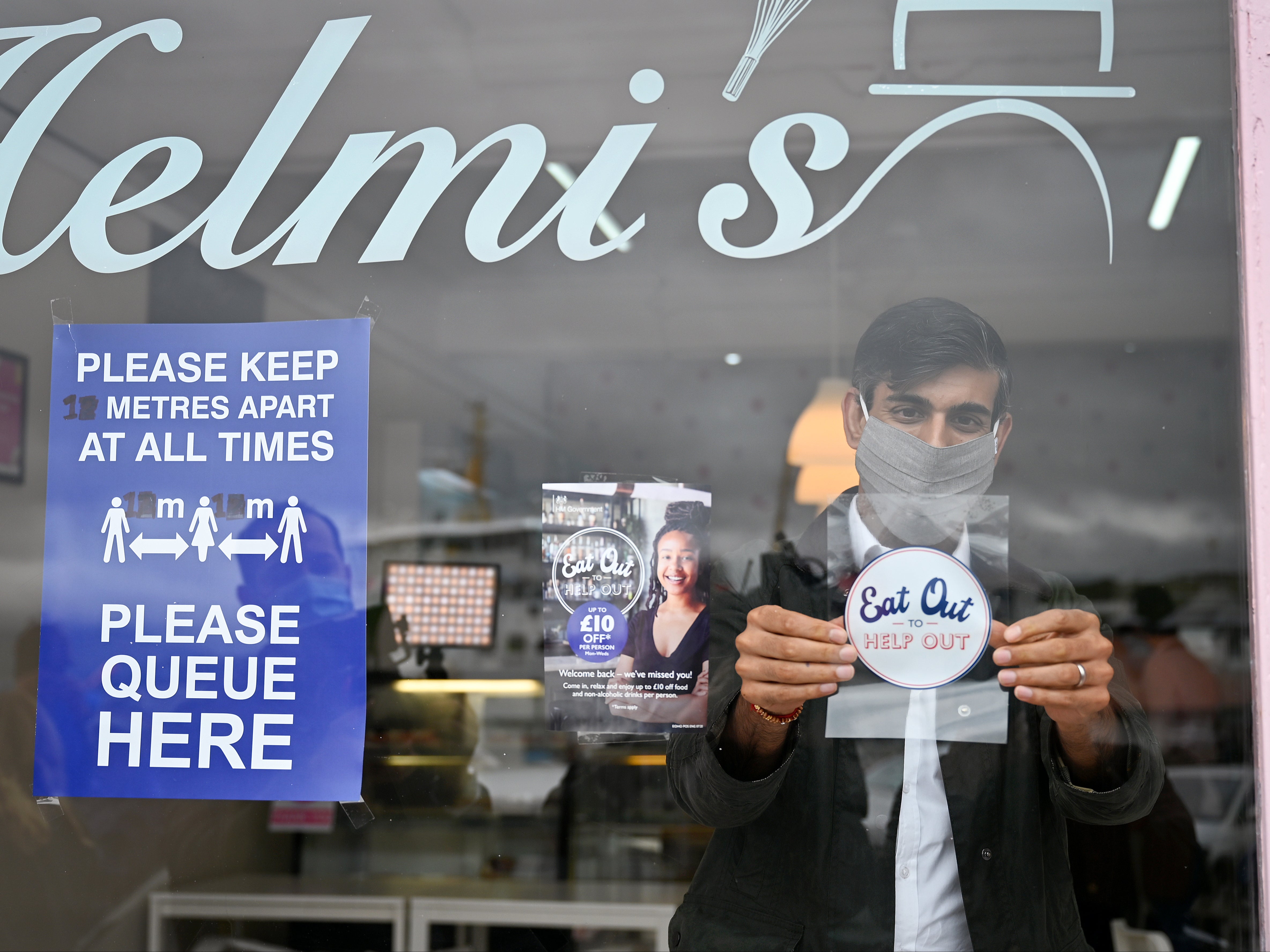 Then-chancellor Rishi Sunak was mocked over Eat Out to Help Out branding