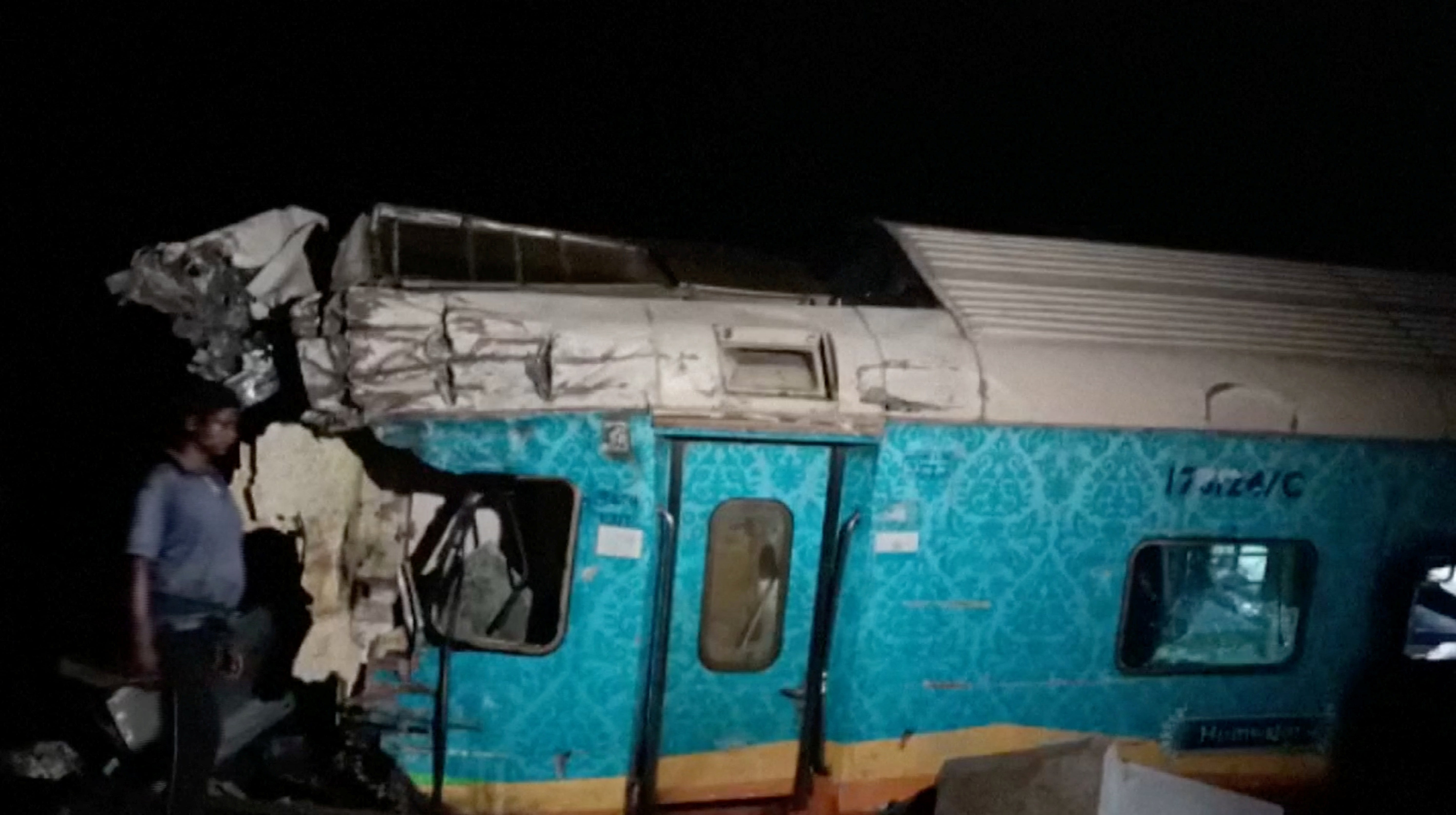 The Howrah Superfast Express derailed and became entangled with the Coromandel Express on Friday