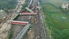 Haunting drone footage lays bare deadly devastation of India train crash