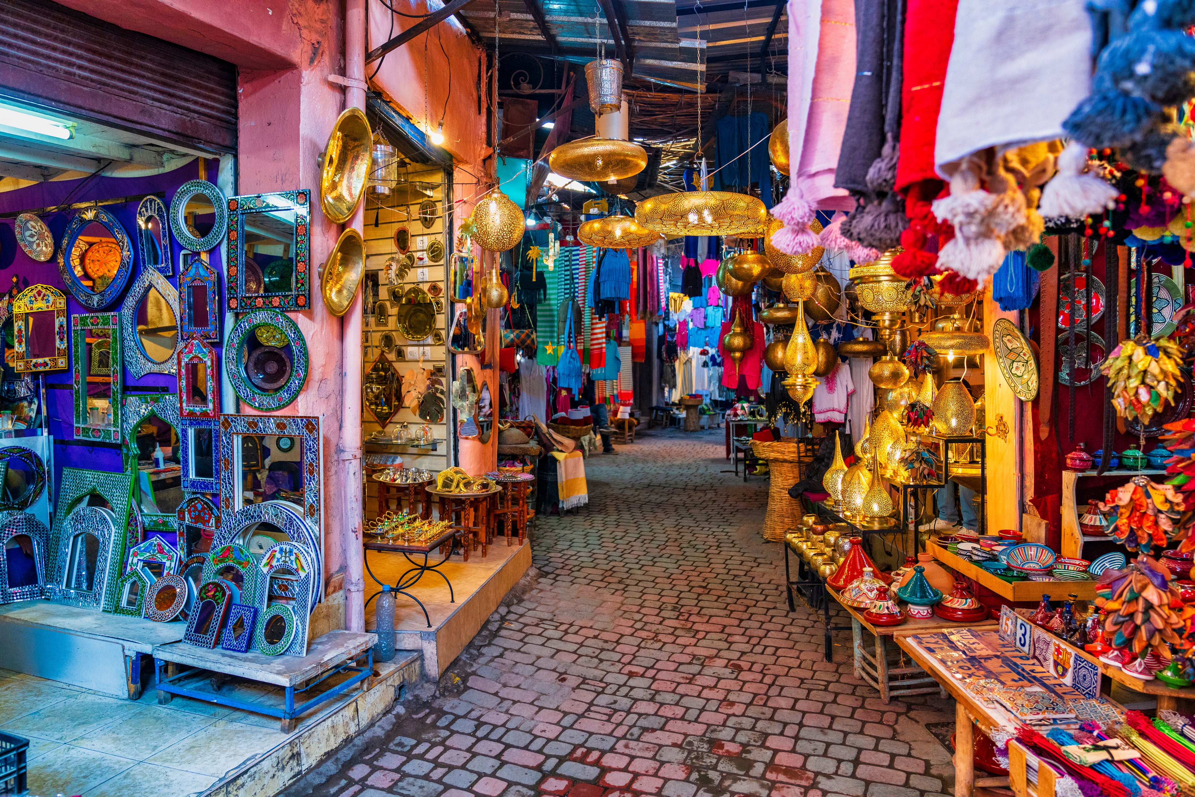 Treasure trove: a souk in the city’s Medina area