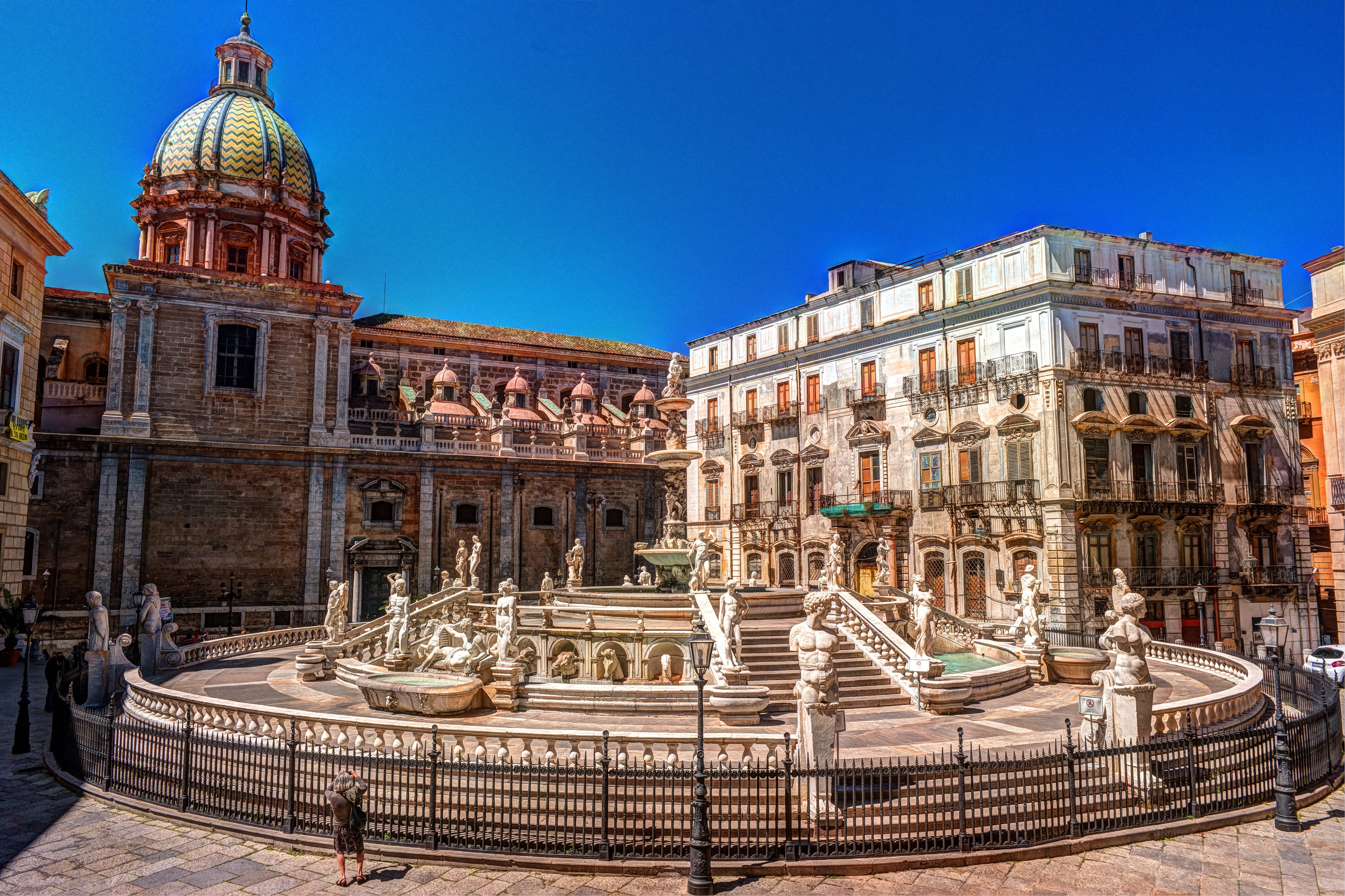 The ‘Square of Shame’, home to the Praetorian Fountain, was nicknamed due to the naked statues around it