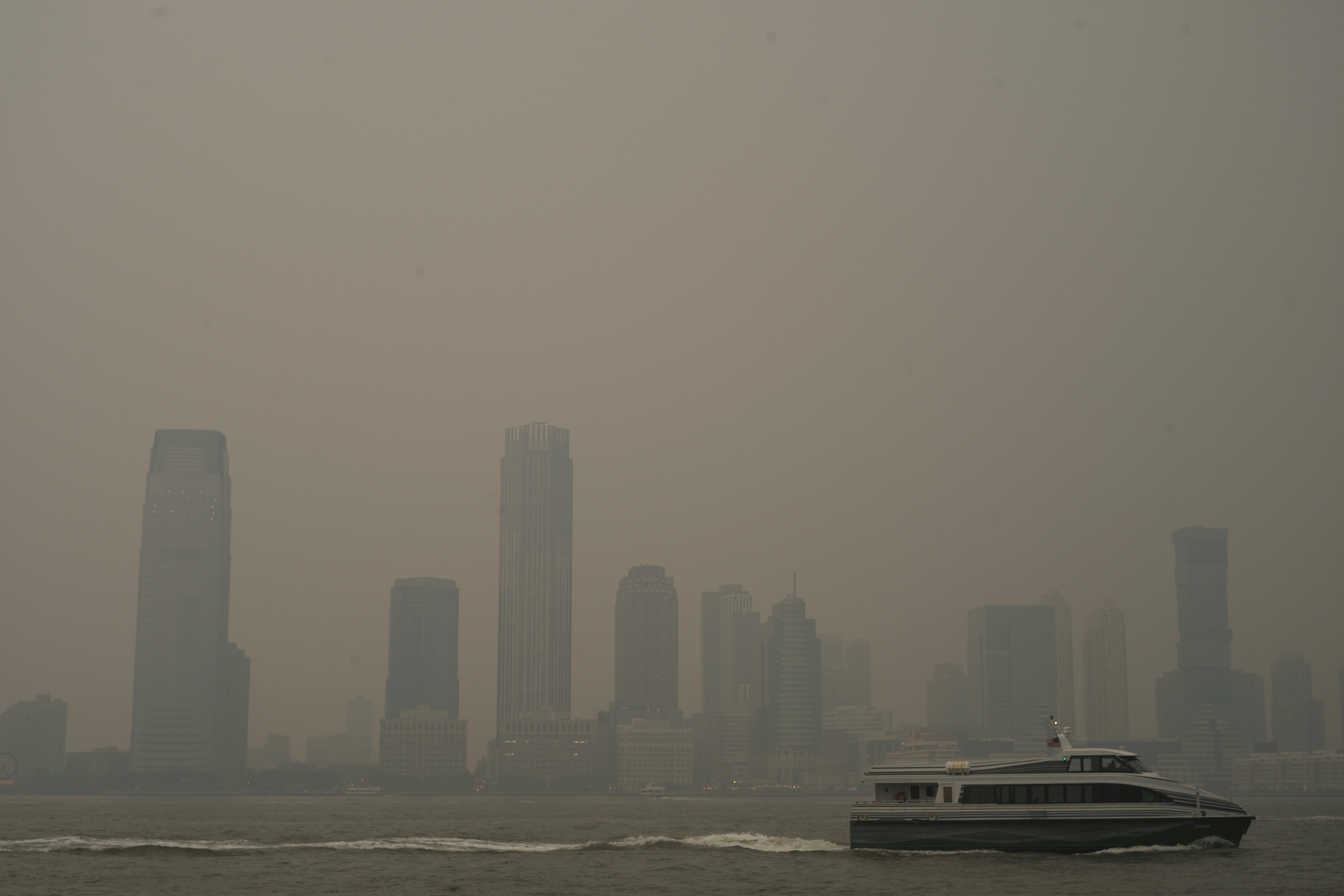 Air quality – live: New York air ‘worst in the world’ as Canada wildfires smoke fills skies and turns moon red