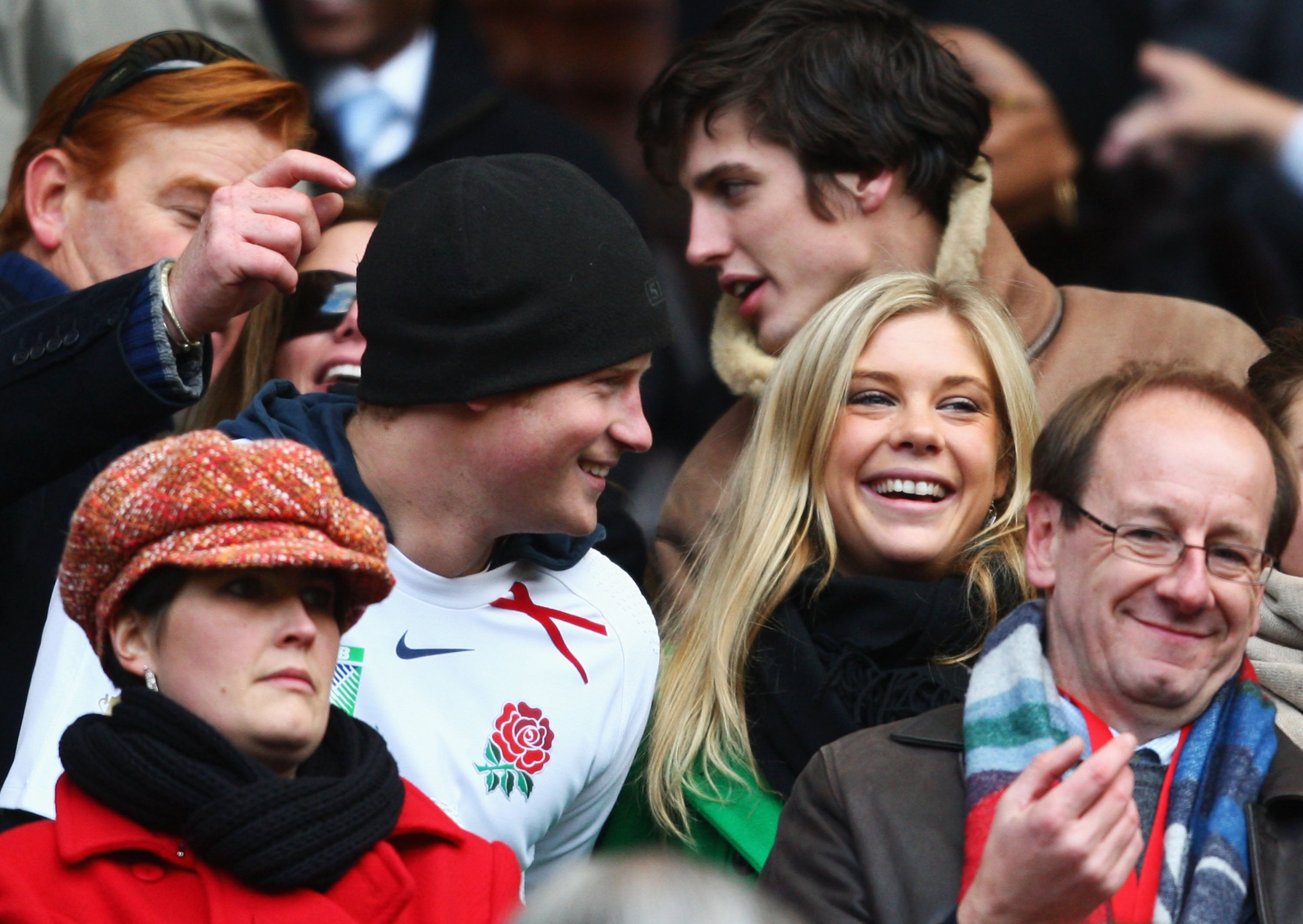 Prince Harry and Chelsy Davy attend 2008 Investec Challenge match in London