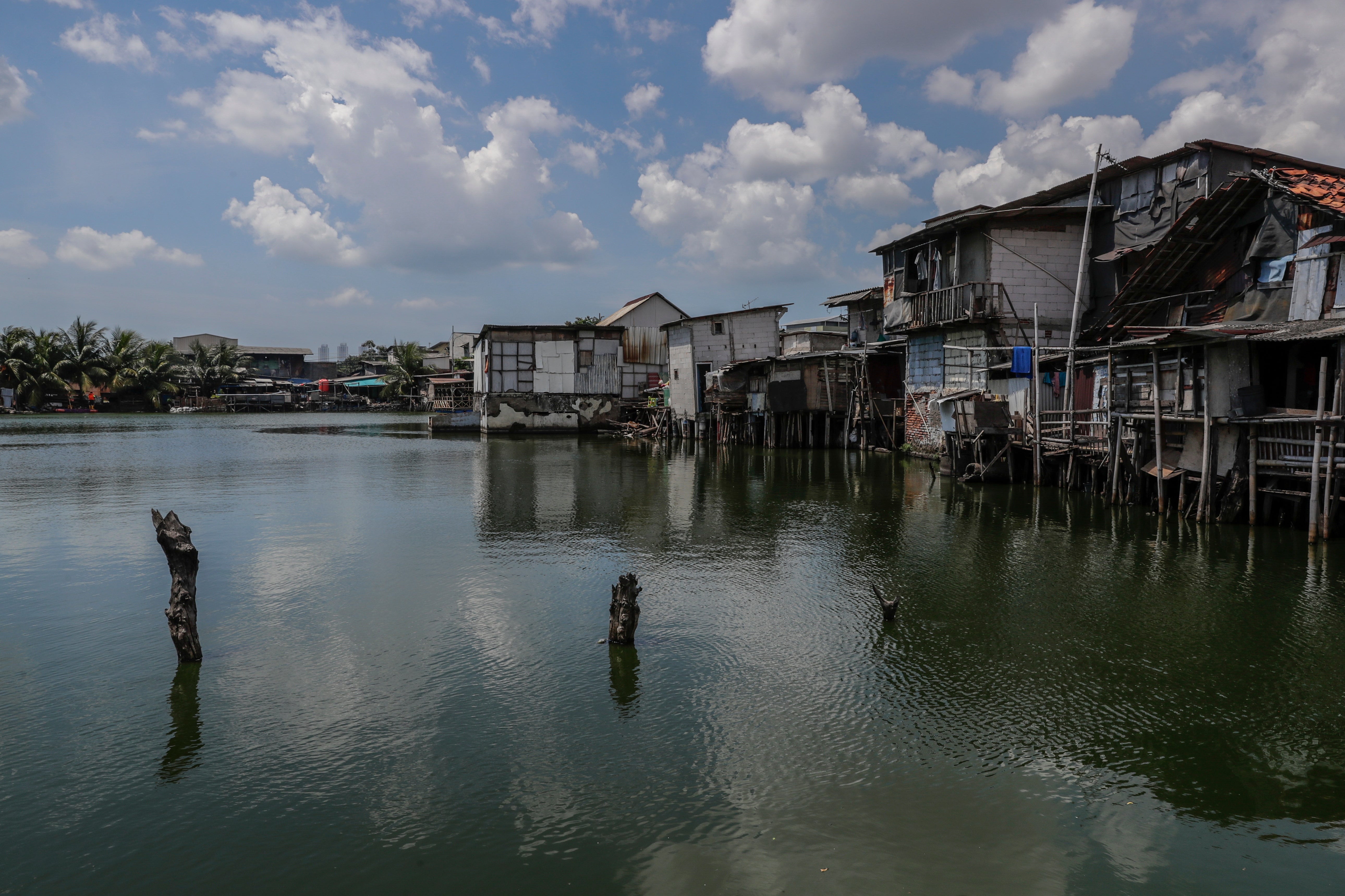 Houses on stilts in Kampung Apung