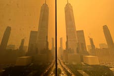 Air quality – live: New York hits pollution record as Canada wildfire smoke disrupts airports and cancels MLB