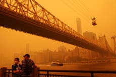 Air quality – live: New York hits record pollution as Canada wildfire smoke shuts airports and risks millions