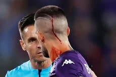 West Ham fans leave Fiorentina player bleeding after being hit by objects thrown from crowd