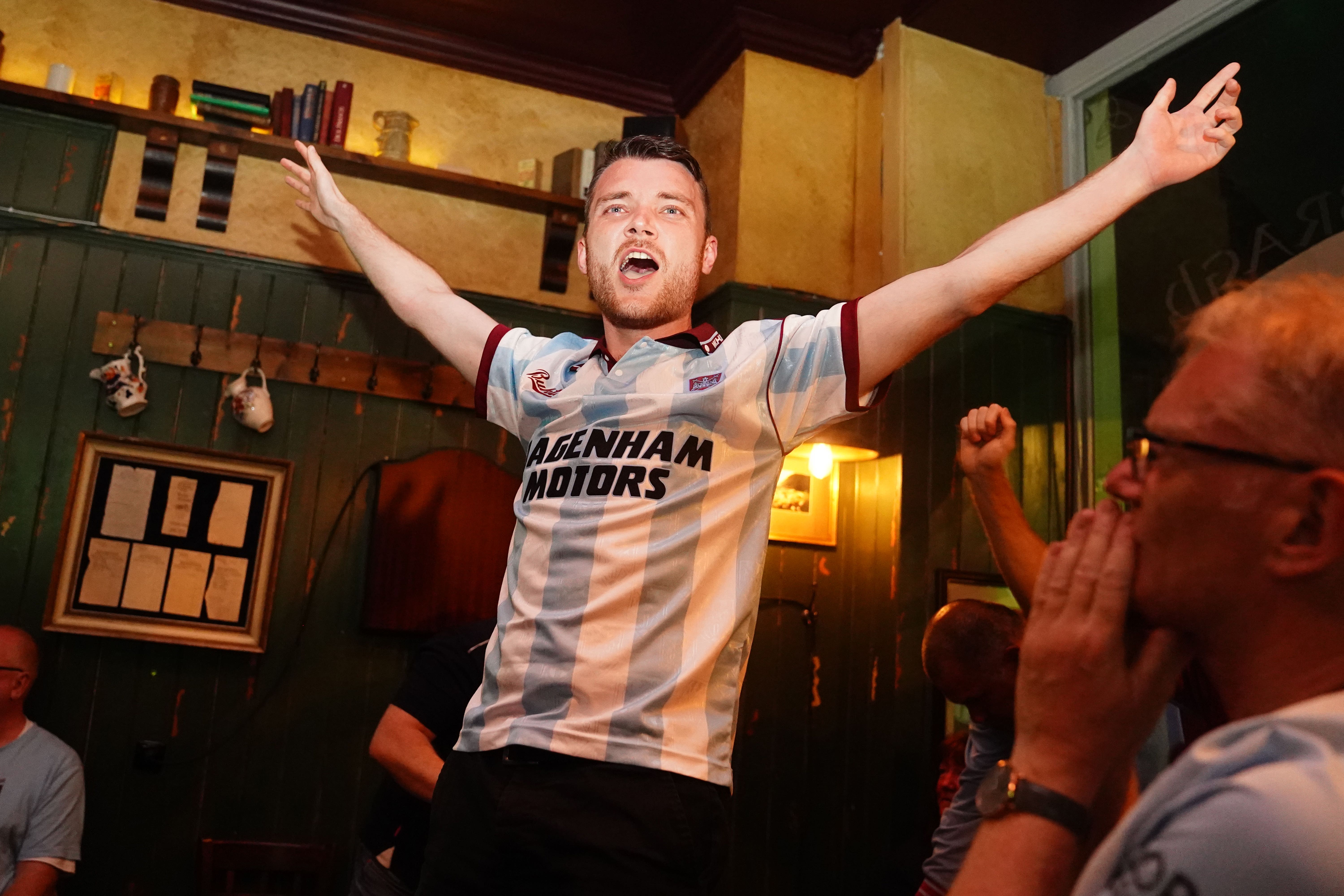 West Ham fans were dancing on tables in Prague after their Europa Conference League win (James Manning/PA)