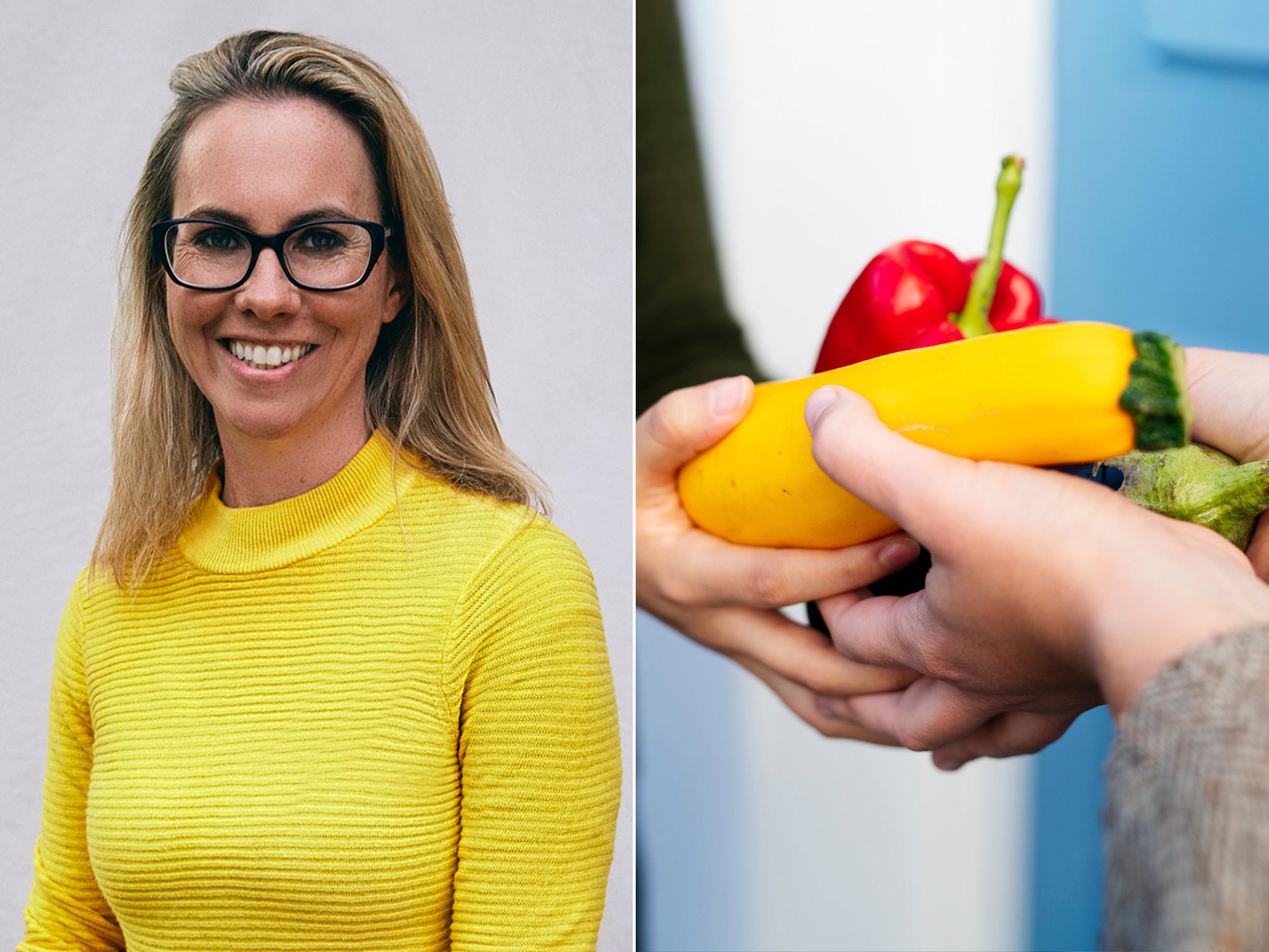 Tessa Clarke, left, jointly set up Olio, a food app that seeks to cut down on waste food