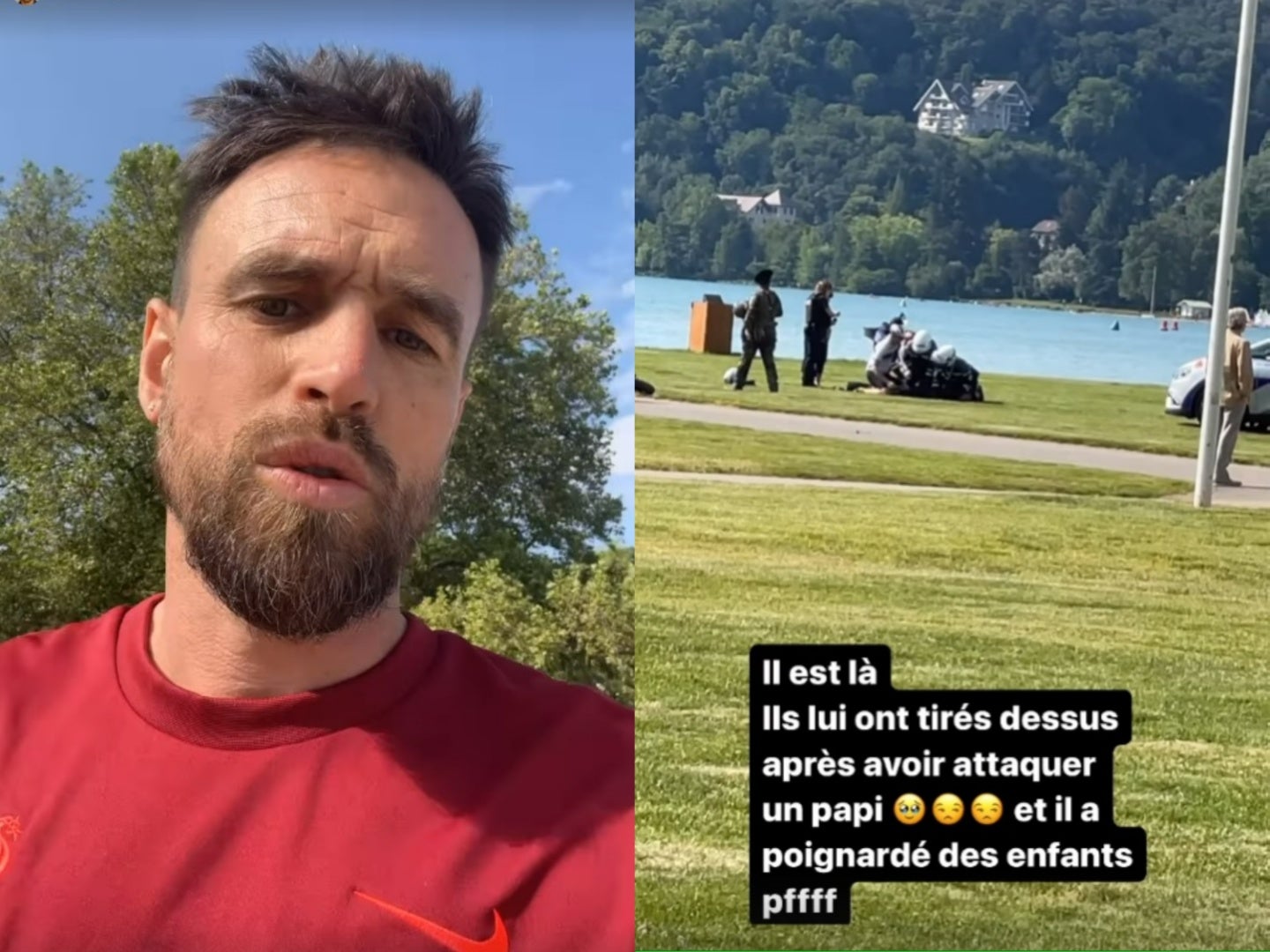 Former Liverpool FC player Anthony Le Tallec posted an Instagram story about being witness to the horrific stabbings in the French Alps