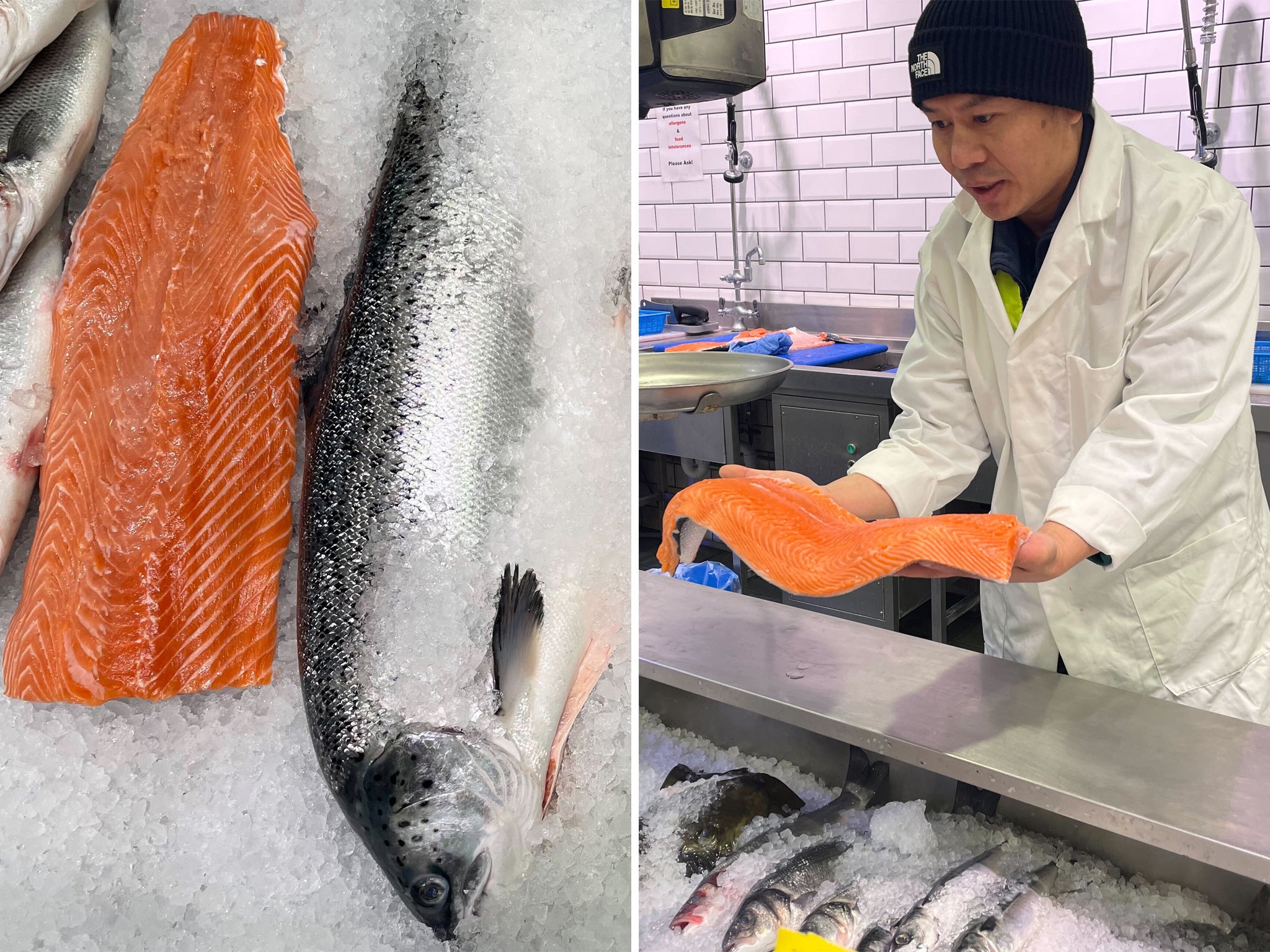 Fishmongers are your best friends when it comes to choosing the best cut of fish for sushi