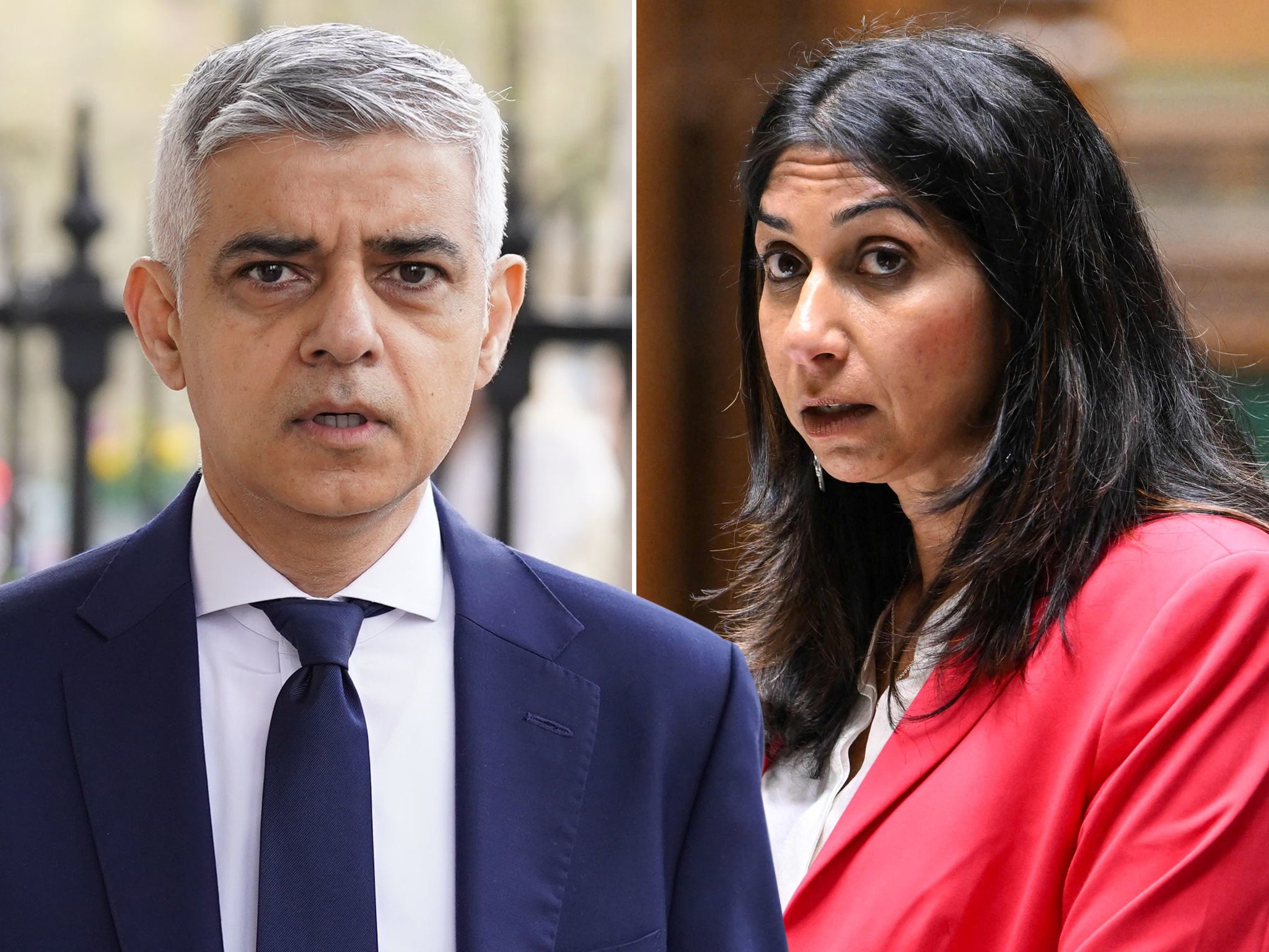 Sadiq Khan at odds with Suella Braverman