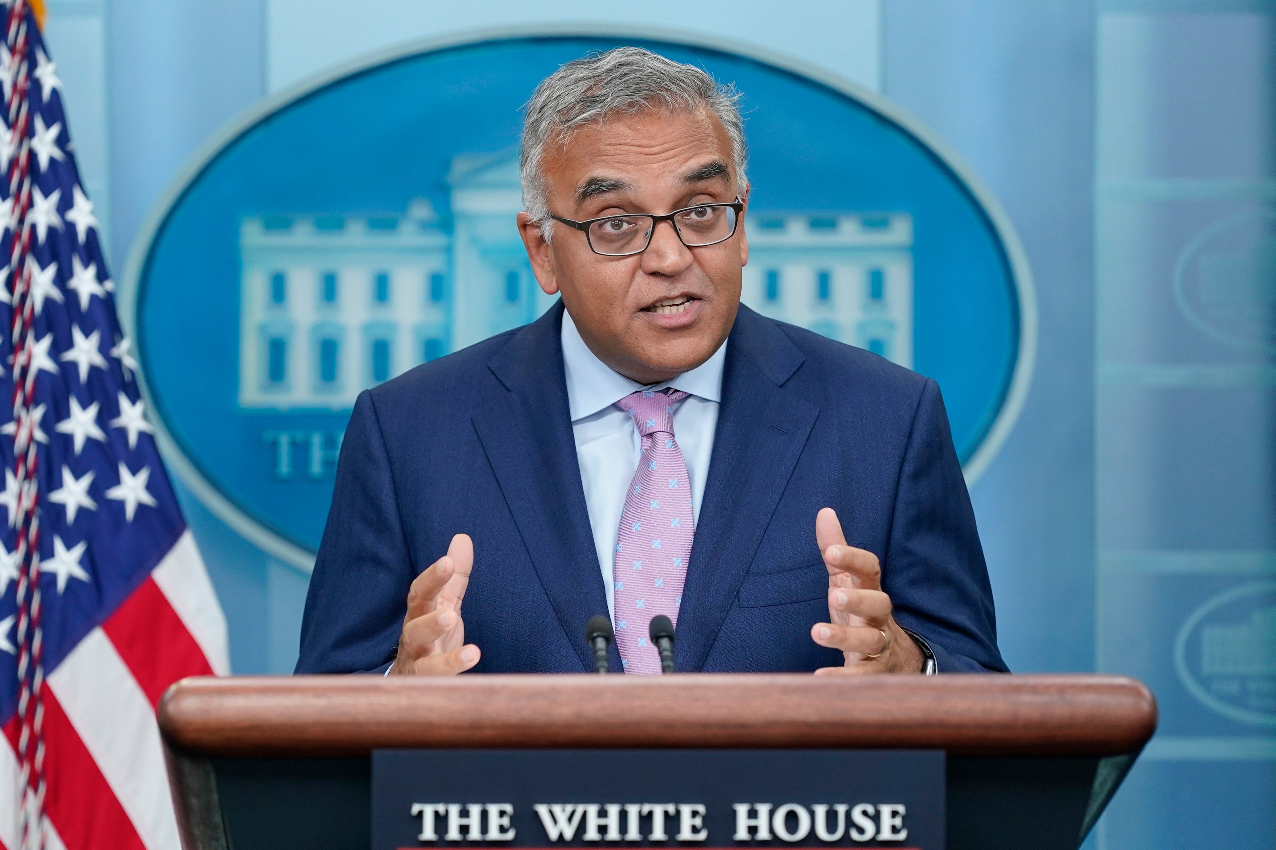 Former White House COVID-19 Response Coordinator Ashish Jha speaks at a briefing in late October 2022