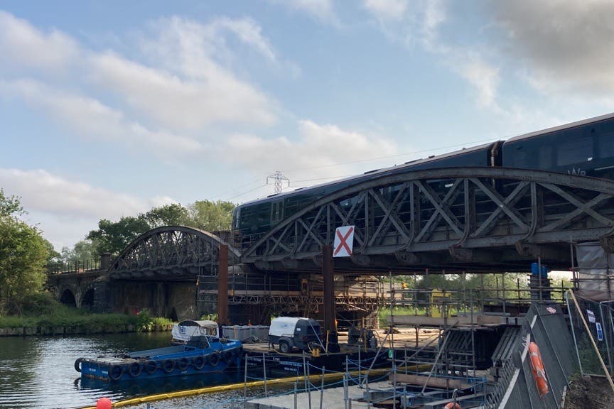 A key rail route has reopened after a 10-week closure due to an unsafe viaduct (Network Rail/PA)