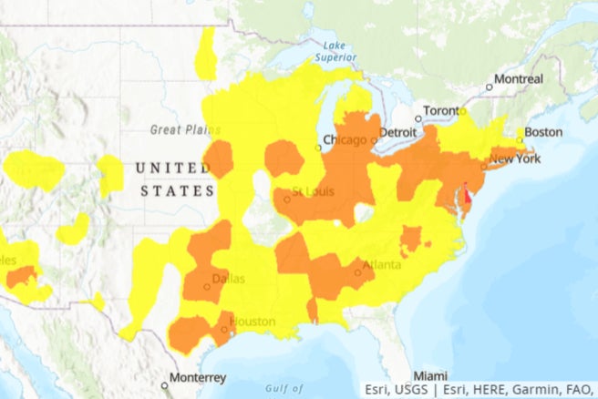 Forecast shows smoke bringing code yellow and orange alerts to much of the southern and midwestern parts