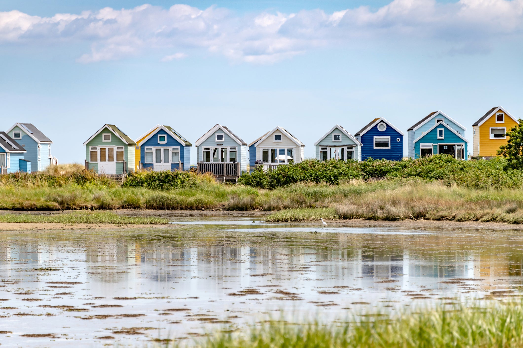 Beach huts at Hengistbury Head in Bournemouth