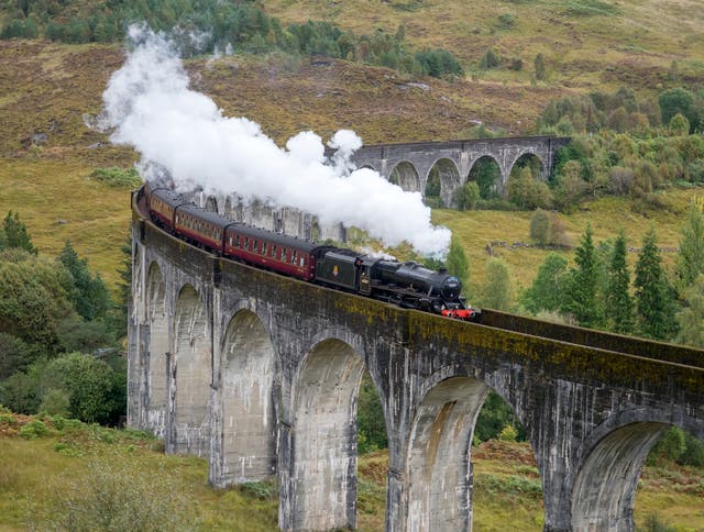 <p>The Jacobite Steam Train on one of its runs through Scotland </p>