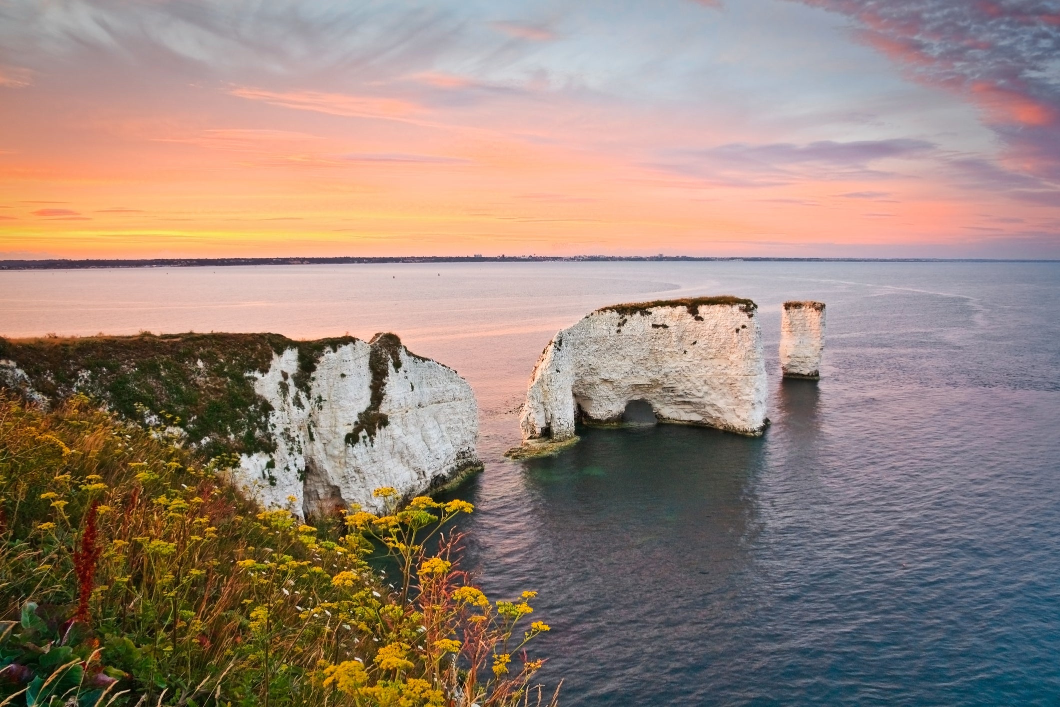 Old Harry Rocks in east Dorset