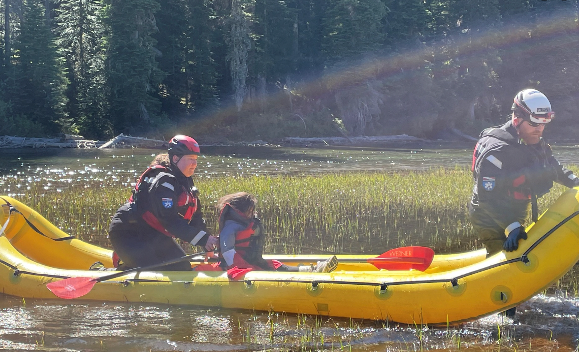 Shunghla was found by two volunteers who had been looking for her after she went missing in the Washington wilderness