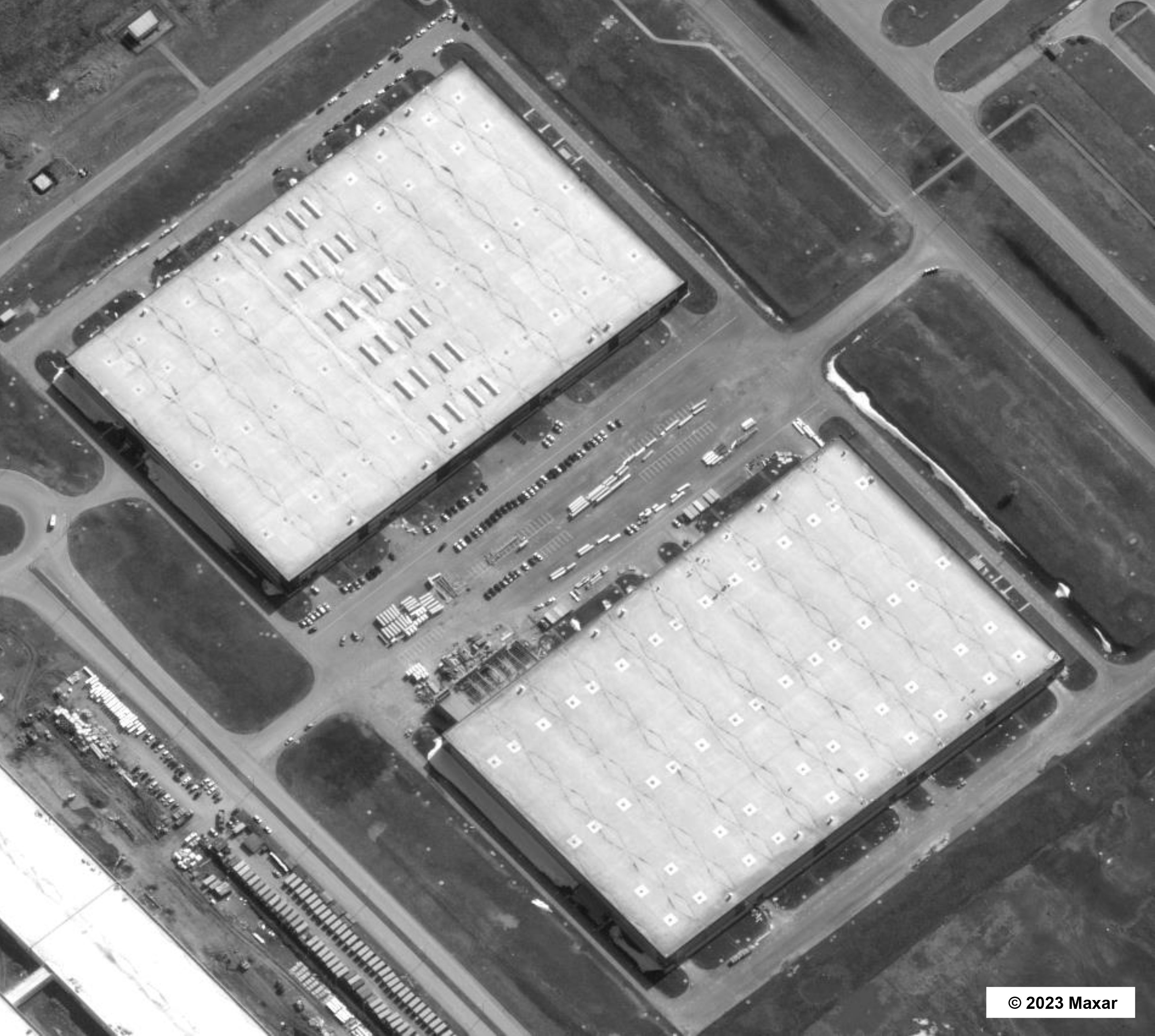 This image provided by Maxar Technologies and released by The White House shows an industrial site several hundred miles east of Moscow where US intelligence officials believe Russia is building a drone factory with Iran’s help,