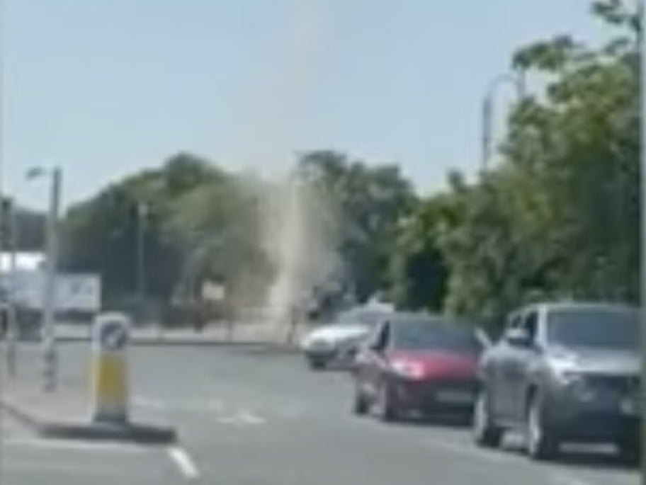 The dust devil was seen in the area at the time of the incident